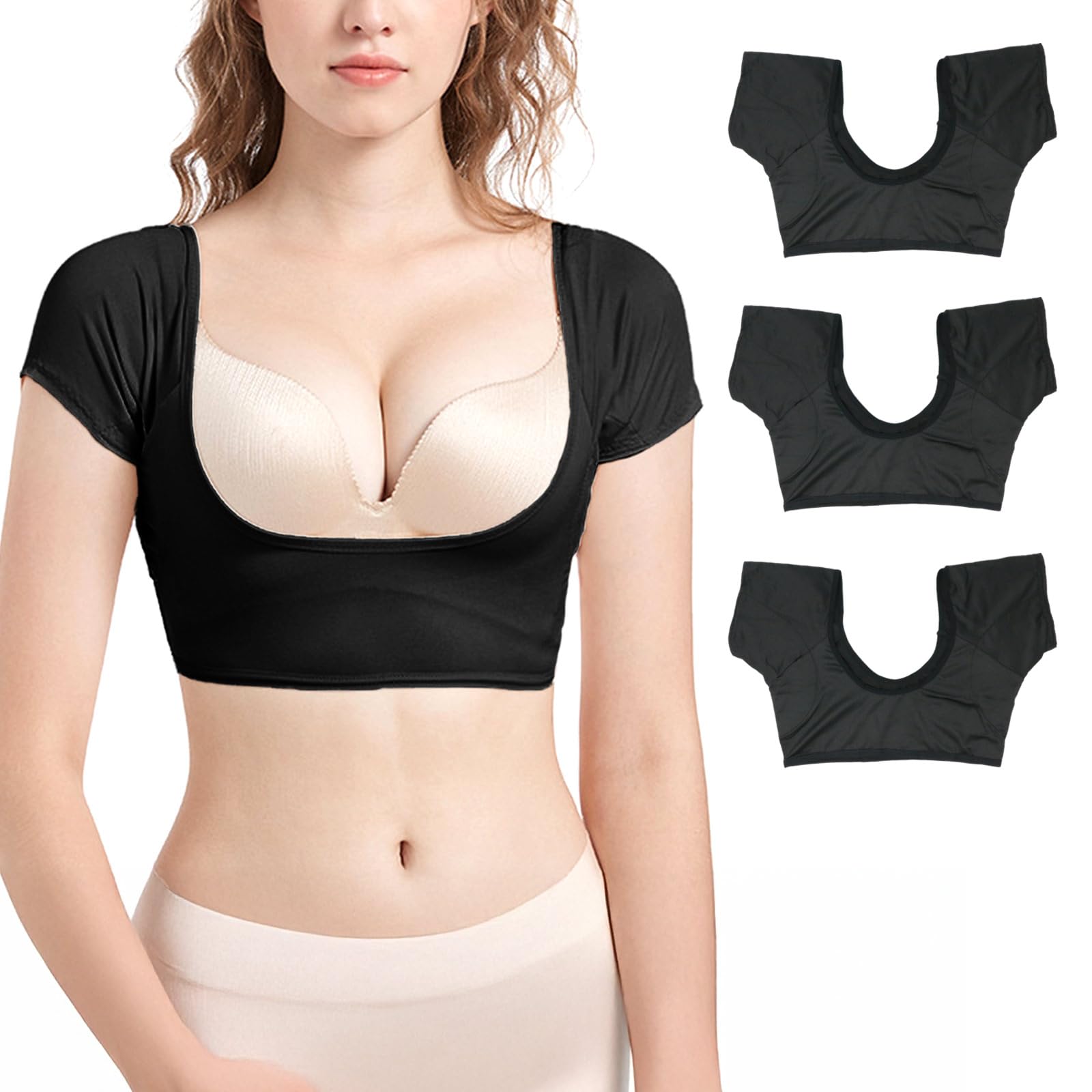 【送料無料】[ミタス] インナーシャツ 脇汗インナー 同色3枚セット 汗取りインナー 汗染み防止 脇汗パ..