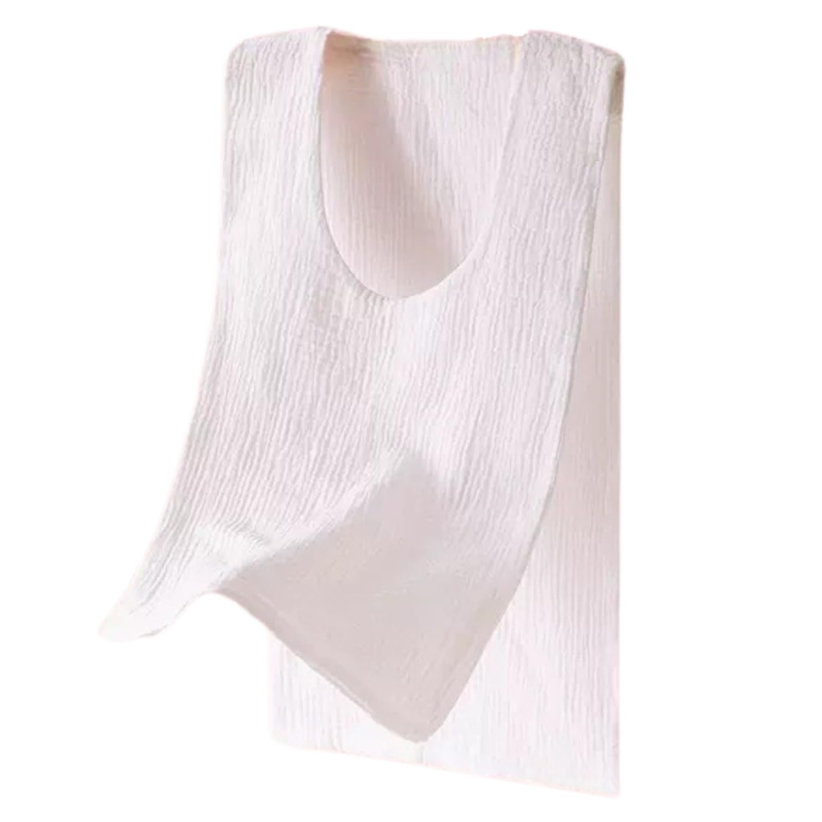 【送料無料】[Gorcre] 汗取りインナー シャツ 脱げる 下着 綿 コットン 100% 男女兼用 汗 対策 予防 色：ホワイト Uネック、サイズ：L