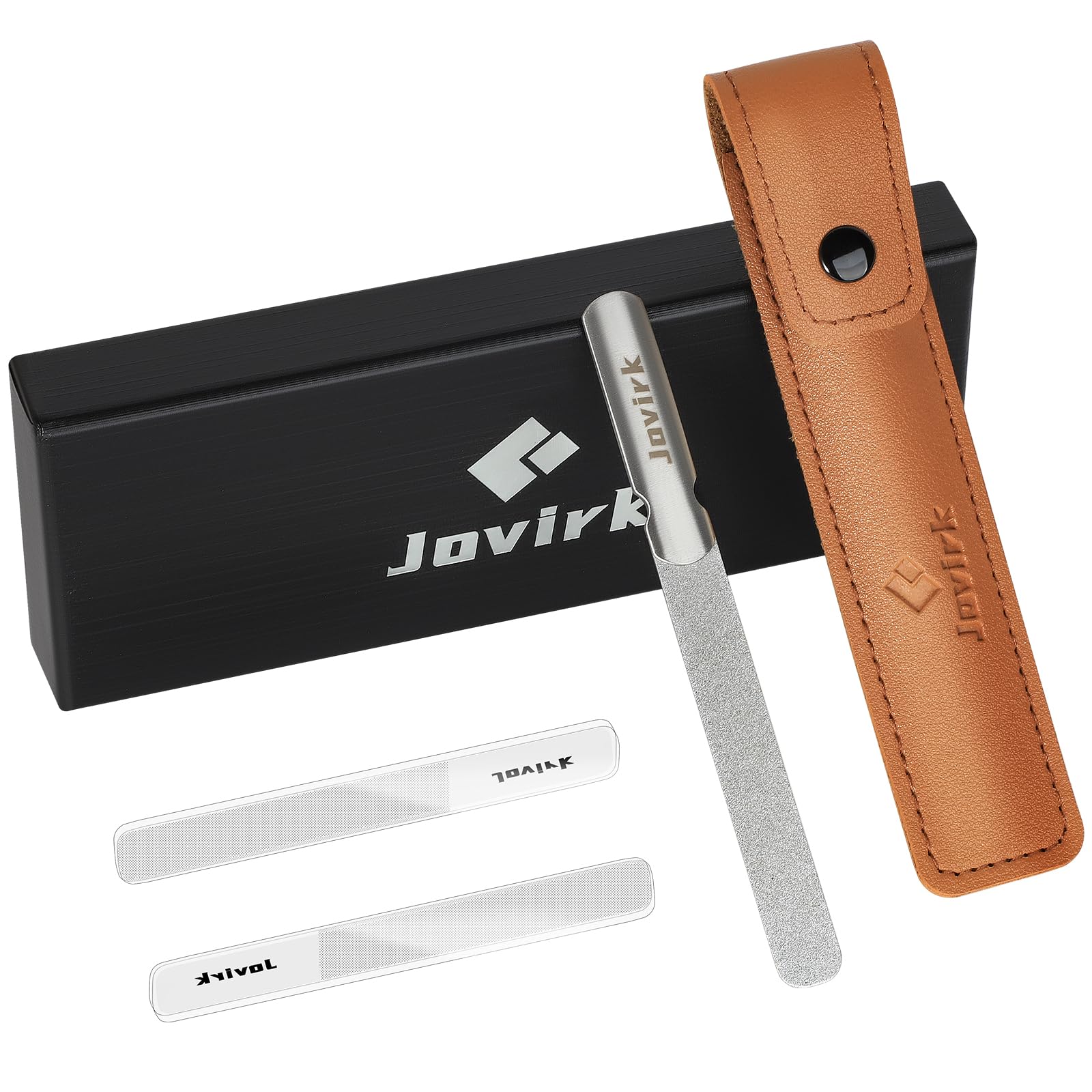 【送料無料】【2025年新バージョン】Jovirk 爪やすり 3点セット 両面タイプ ピカピカ 磨きガラス製 男女兼用 携帯便利 色：clear
