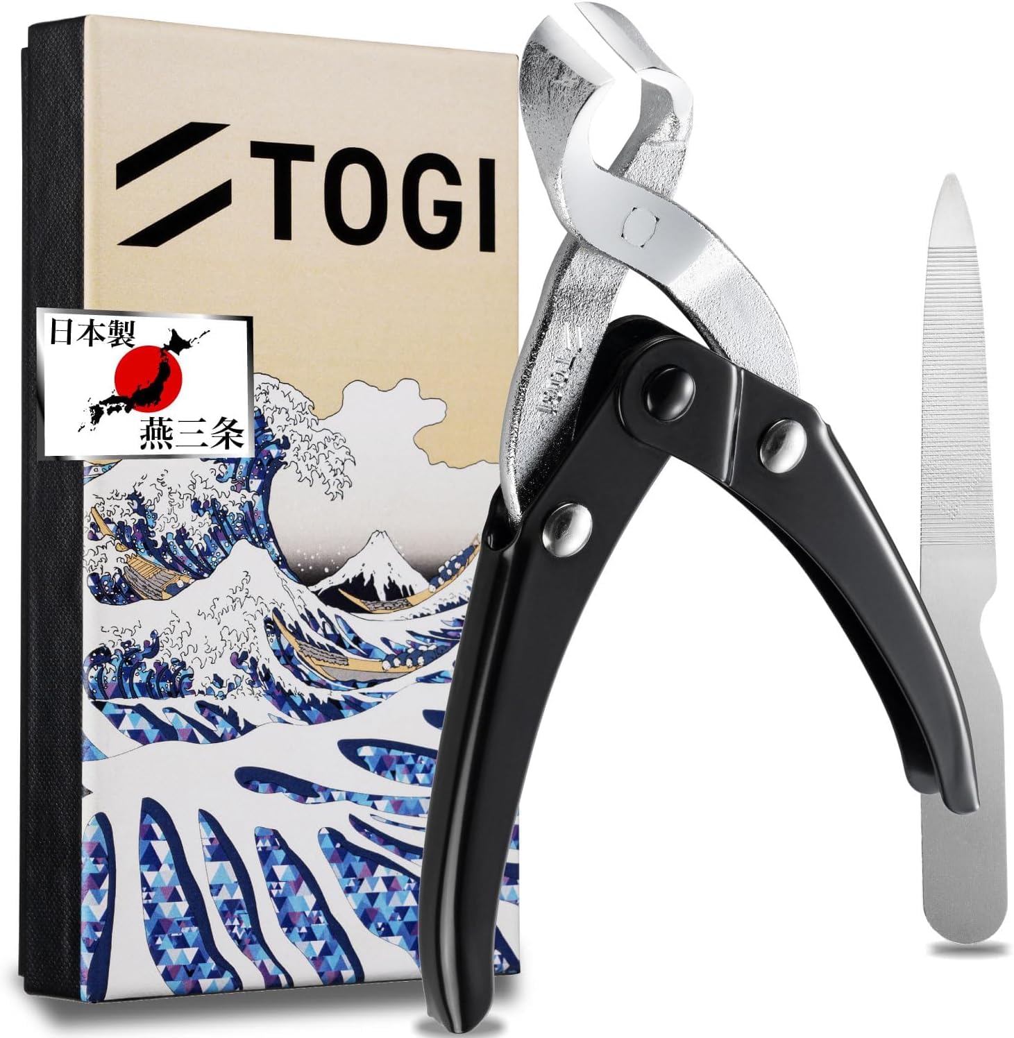 【送料無料】TOGI 燕三条 爪切り【至極の逸品】ニッパー 日本製 高級【百年の匠技】 色:シルバー×ブラック、サイズ:大