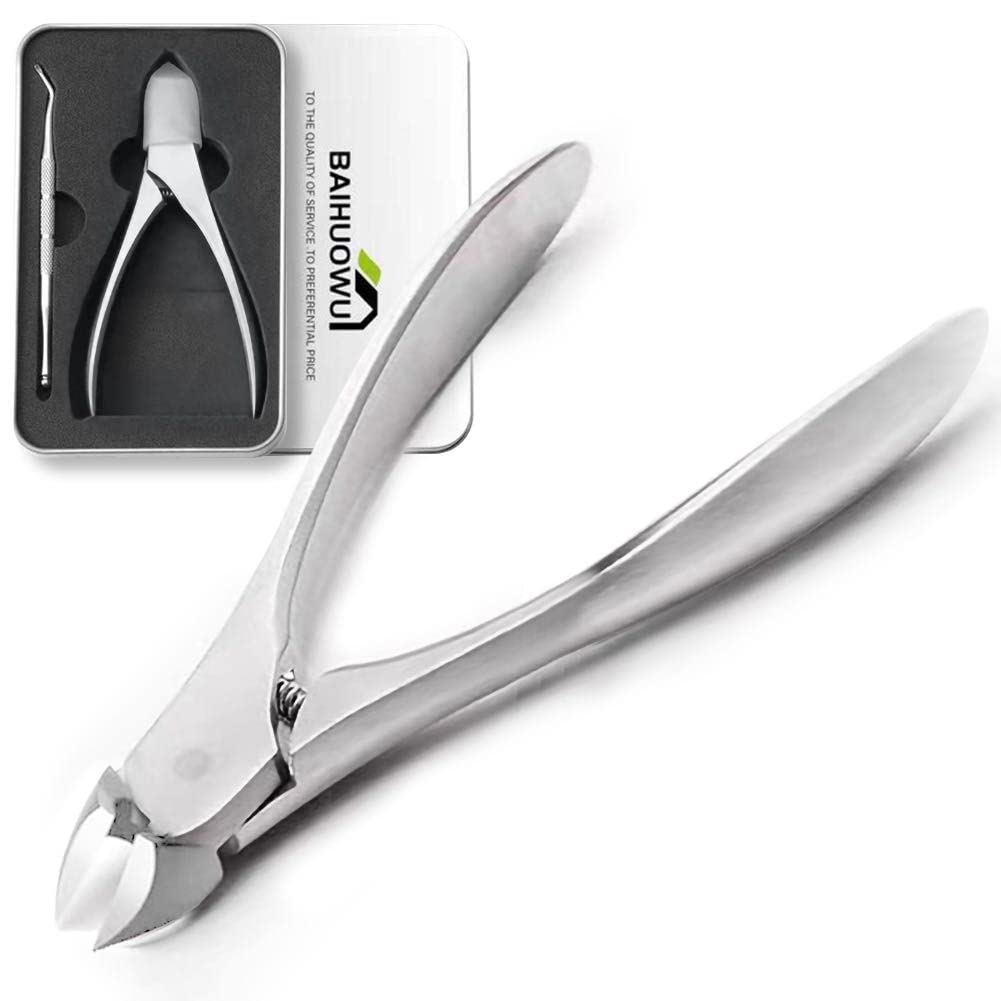 【送料無料】BAIHUOWU 爪切り ニッパー式 足用 つめきり ステンレス鋼 滑り止め プレミアム 超大型足爪切り 厚い爪 変形爪 硬い爪 巻き爪 最適 通常...