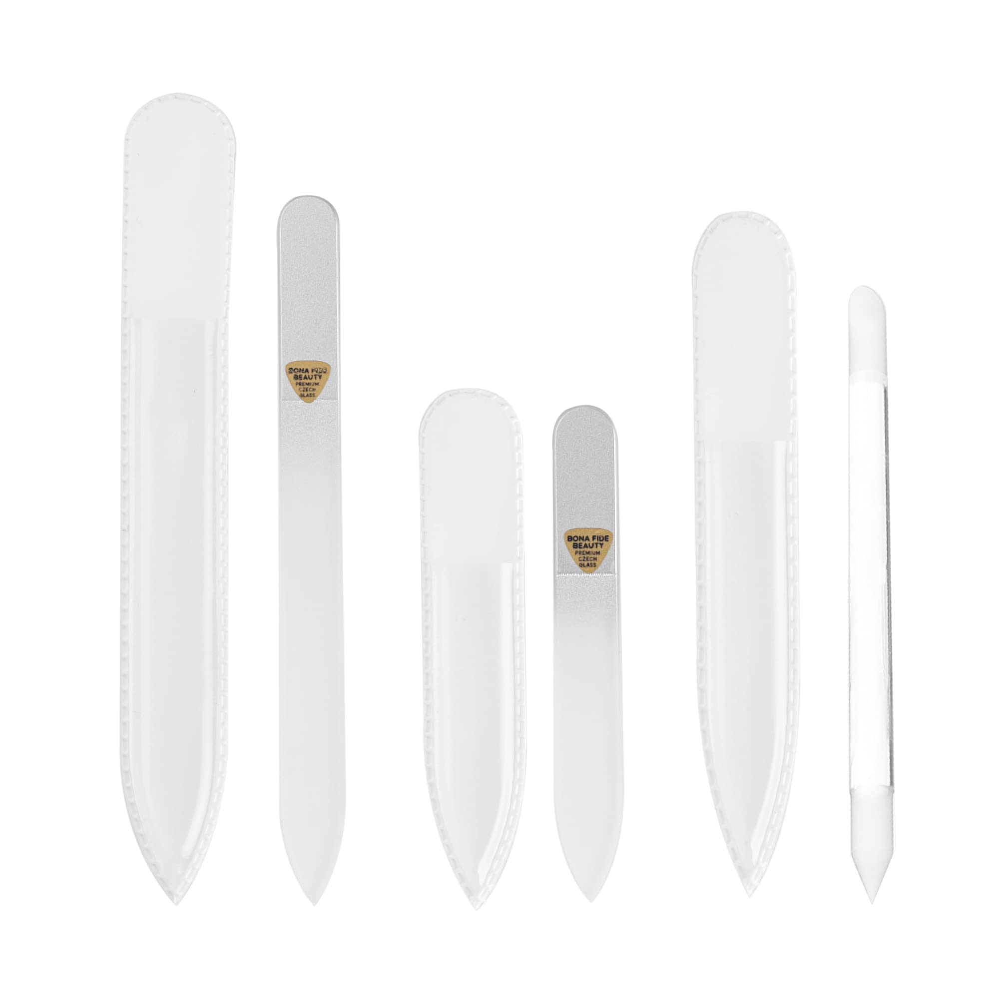 【送料無料】BONA FIDE BEAUTY 【チェコガラス製】ネイルケア3点セット 爪やすり・キューティクルプッ..