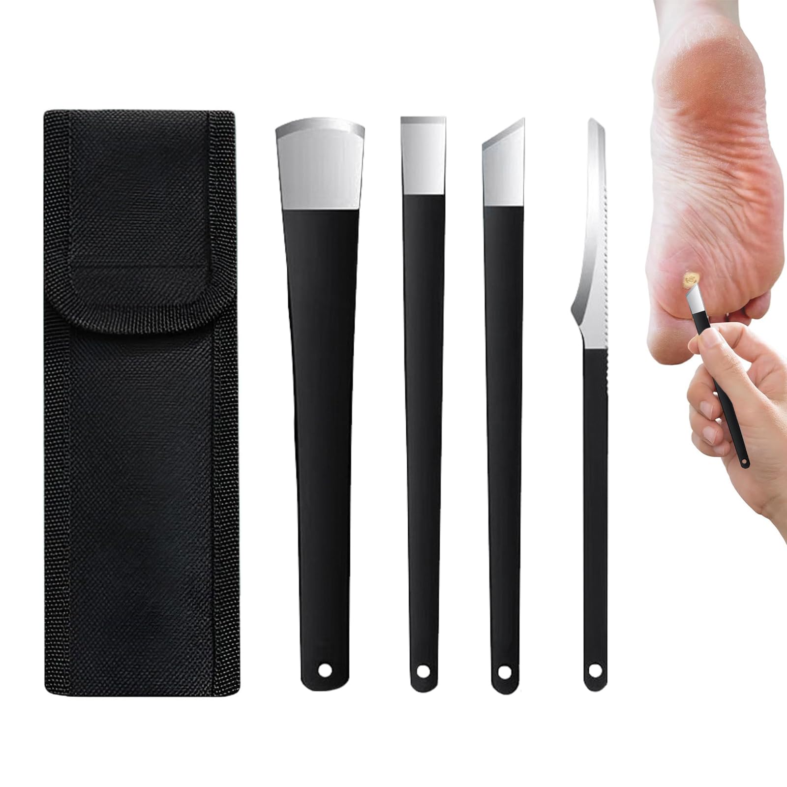 【送料無料】nalaina ペディキュアナイフ【4個セット】ペディキュアキット 収納ケース付き ステンレス..