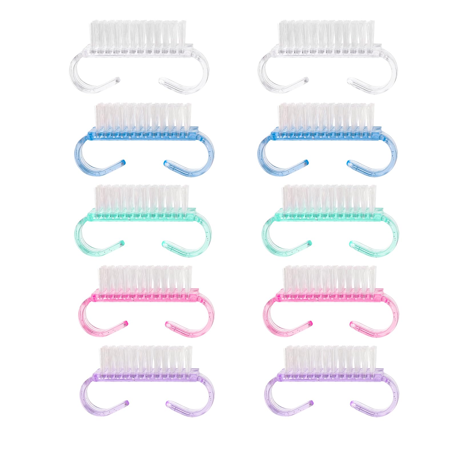 【送料無料】[LUYING] 爪ブラシ 10個セット 5色 爪垢取り お手入れ ネイルケア 手洗い用ブラシ 6.3x3.4..