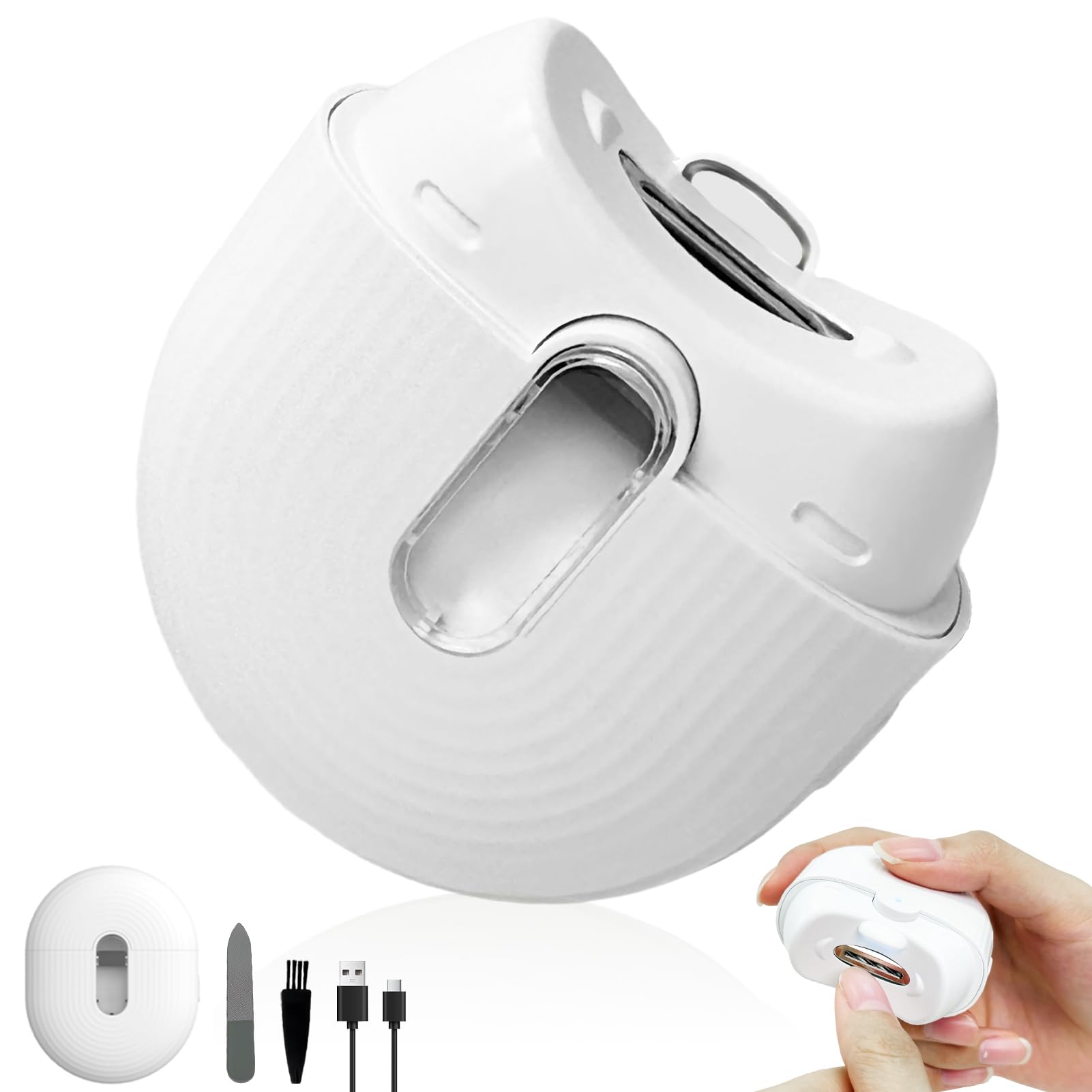 【送料無料】fiorifiore 電動爪切り 爪削り 爪やすり 自動爪切り LEDライト付き 2段階スピード Type-C..