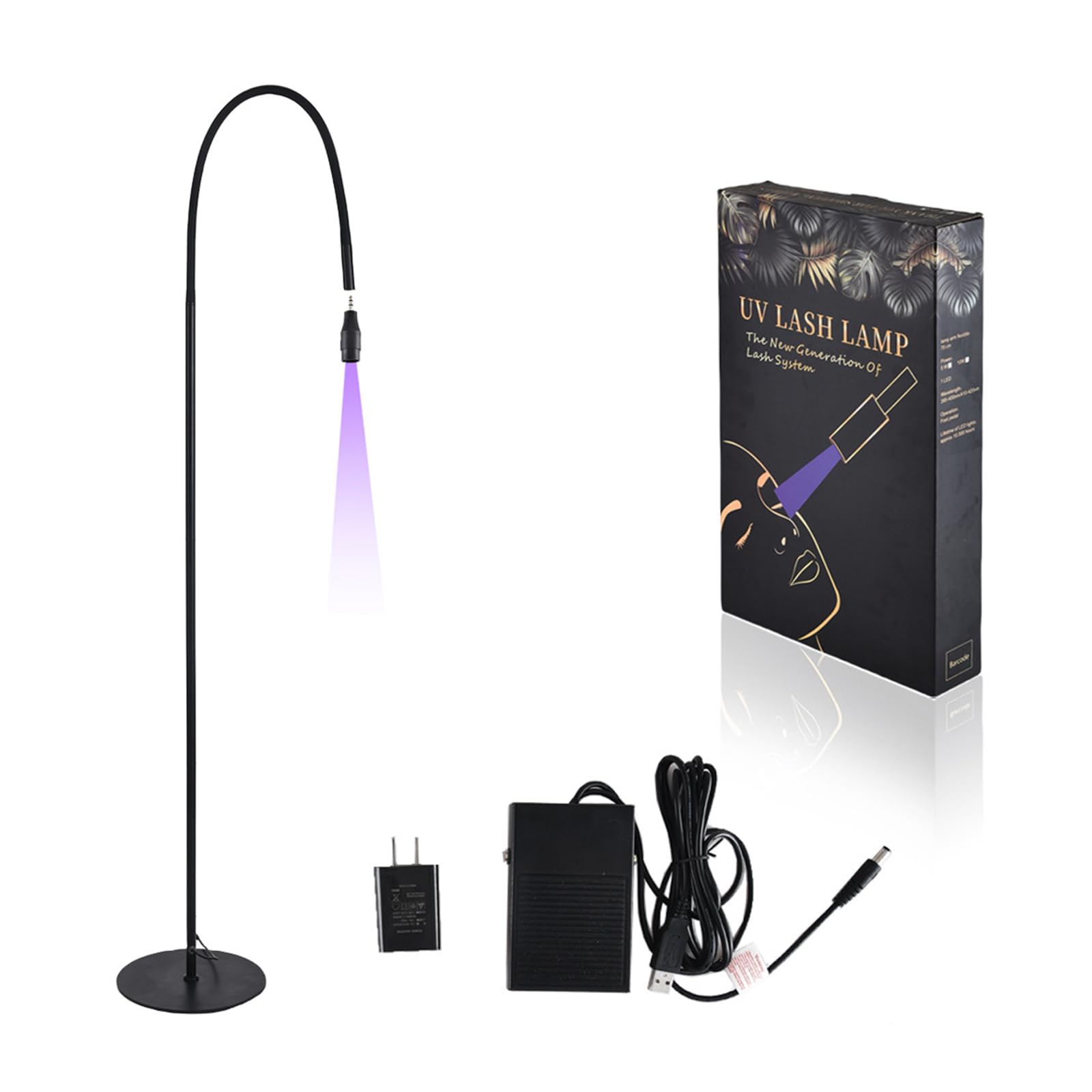 【送料無料】Qoexio LEDライト マツエク専用 フットスイッチ付き LEDライト まつ毛エクステ アレルギー..