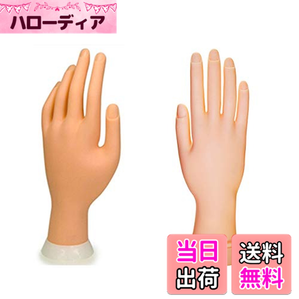 【送料無料】ネイル練習用ハンドマネキン2個（右手/左手）/チップ差し込み式 色：ベージュ、サイズ：1個 (x 2)