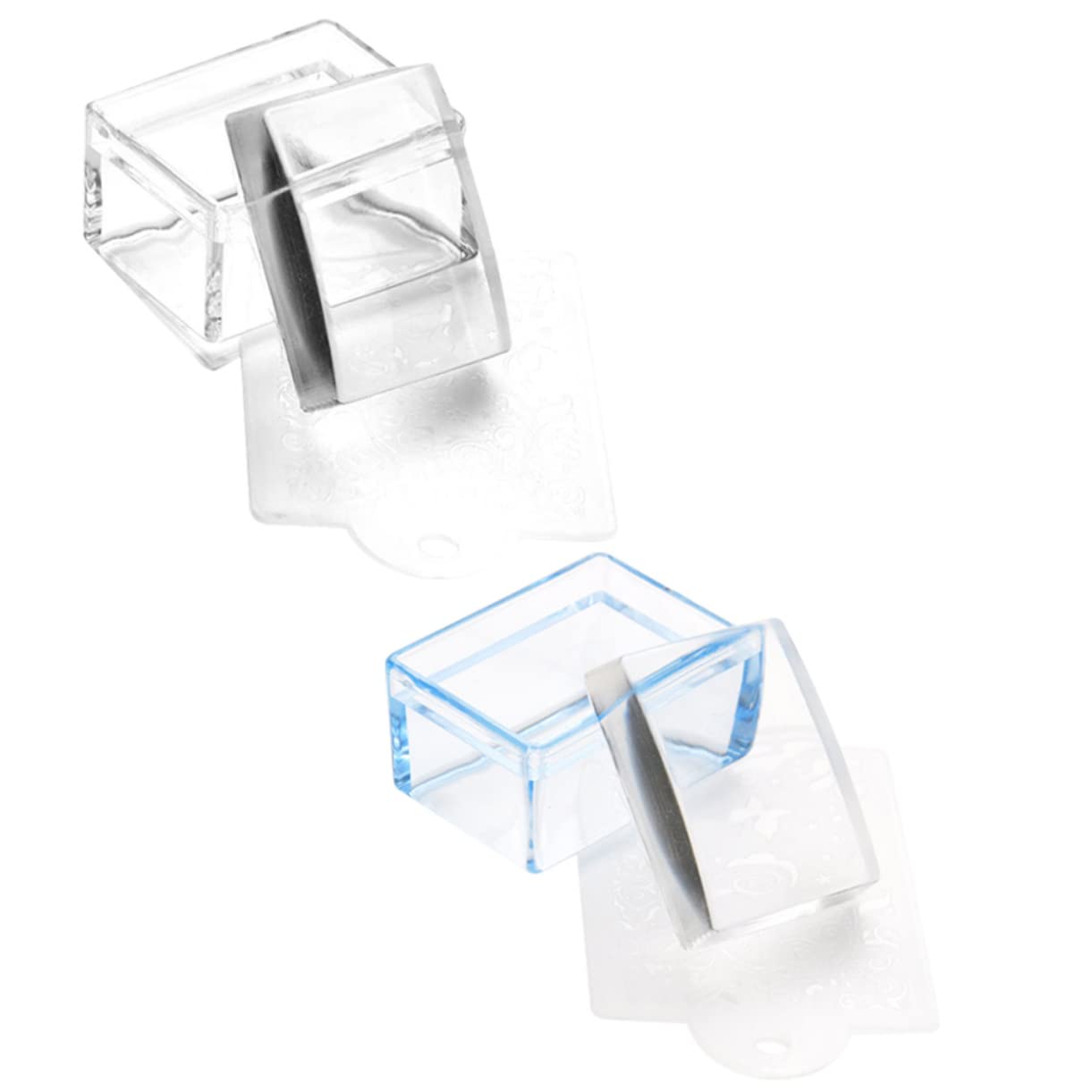 【送料無料】POPETPOP 2個 ネイルスタンプ マニ スタンパー ネイル クリアシリコンスタンピング ネイルサロン ネイルスタンピングキット ネイルキットジェル シャワースツール ネイル 色：アソートカラー、サイズ：3.7X2.8CM