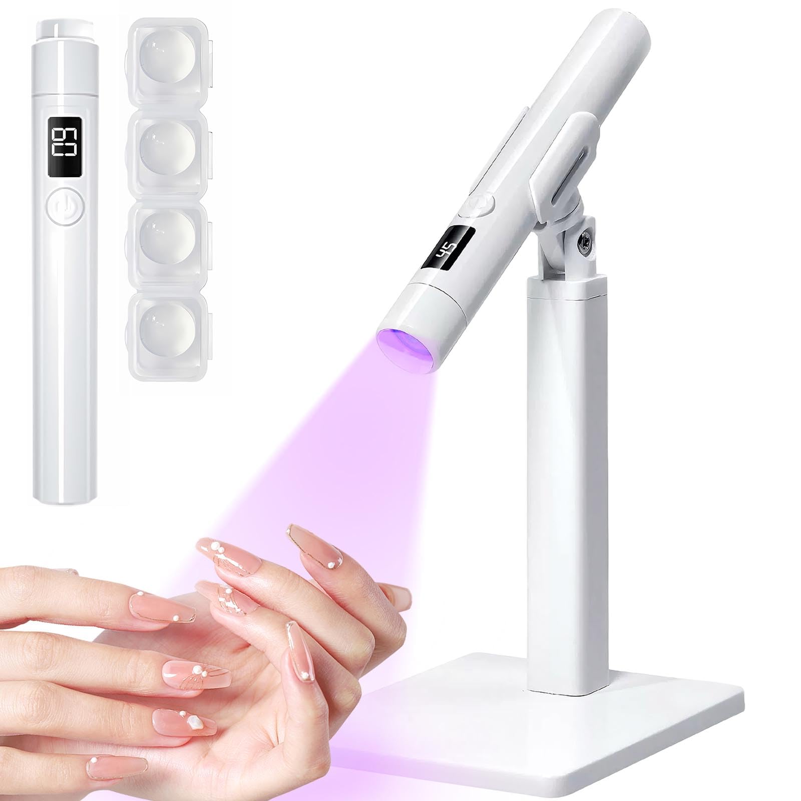 【送料無料】MuGaoDee ネイルライト ペン型 LED & UV ジェルネイルライト スタンド付き ネイルライト 速乾 ハンディ UVライト 2階段タイマー...