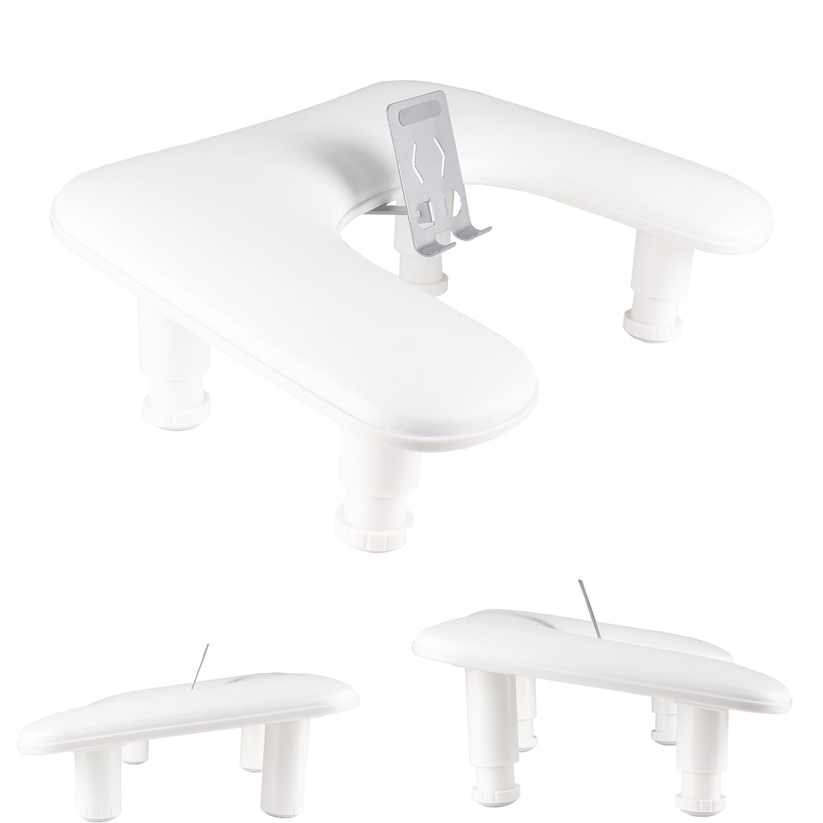 【送料無料】MZCMSL アームレスト ネイル スマホ スタンド セット U字型 高さ調節可 色：ホワイト