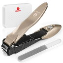 【送料無料】【飛び散り防止】爪切り つめきり 爪カス収集機能付き 高級ステンレス製 切れ味持続 収納ケース&爪やすり付属 男女兼用 手足対応 ギフトに最適 ゴー...