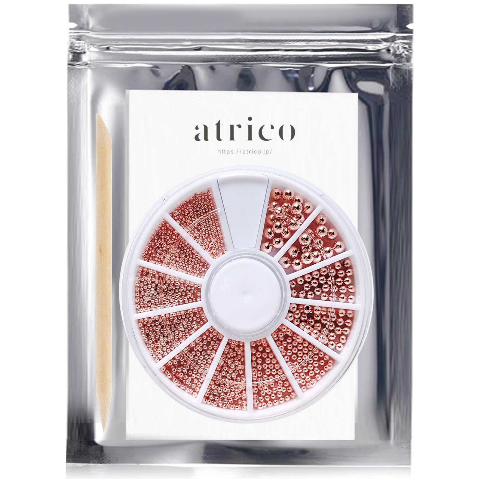 【送料無料】atrico(アトリコ)ブリオン 色:ピンクゴールド、サイズ:3mm, 2mm, 1.5mm, 1.2mm, 1.0mm, 0.8mm