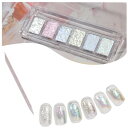 【送料無料】ジェルネイル Coikaze ネイルパウダー ネイルアート ミラーパウダー 6色パレット ニュアンスネイル メタリックパウダー カラー ミラー スポ...