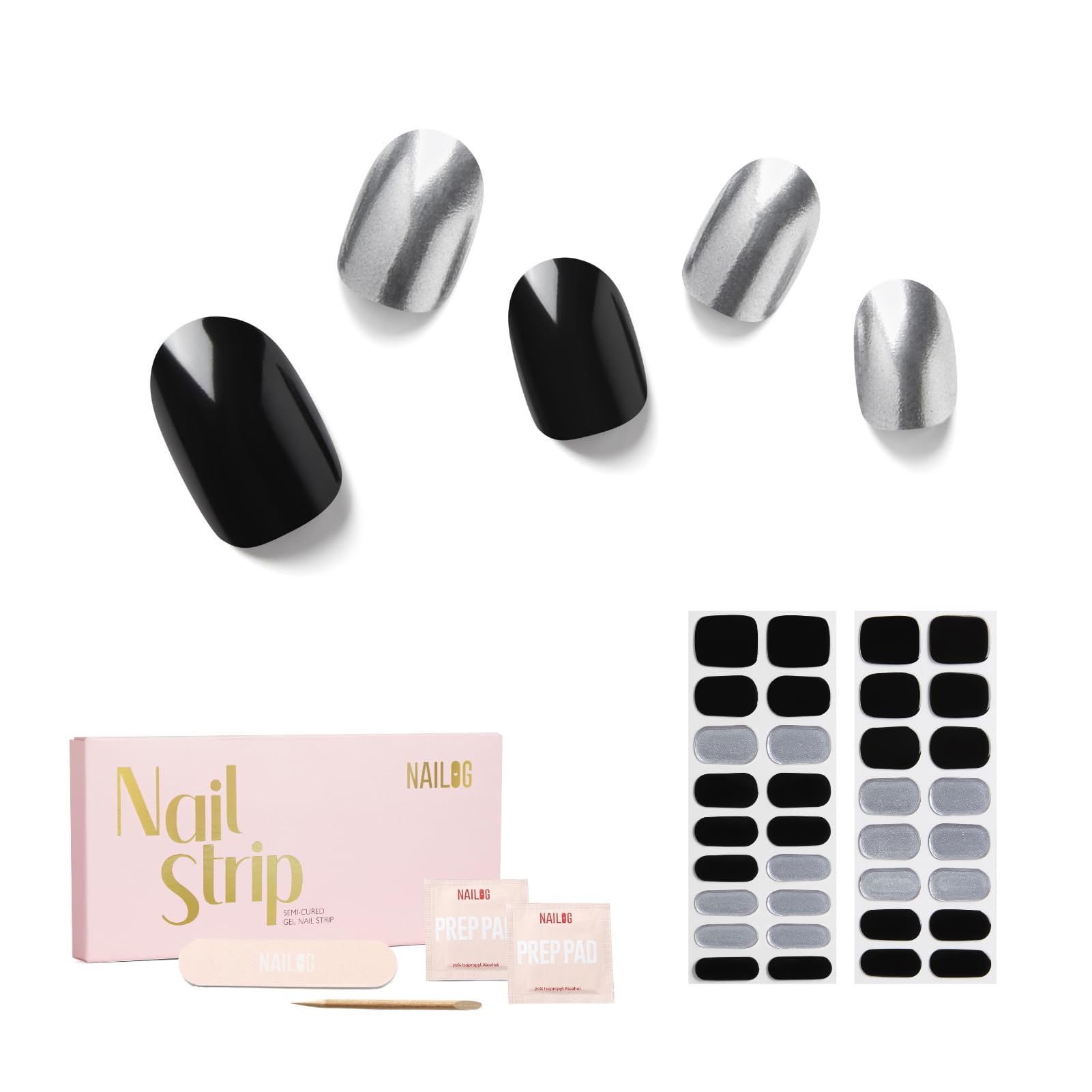 【送料無料】NAILOGネイルシール硬化タイプ（34枚）、 半硬化ジェルネイルシール 、長持ち、サロンクオ..