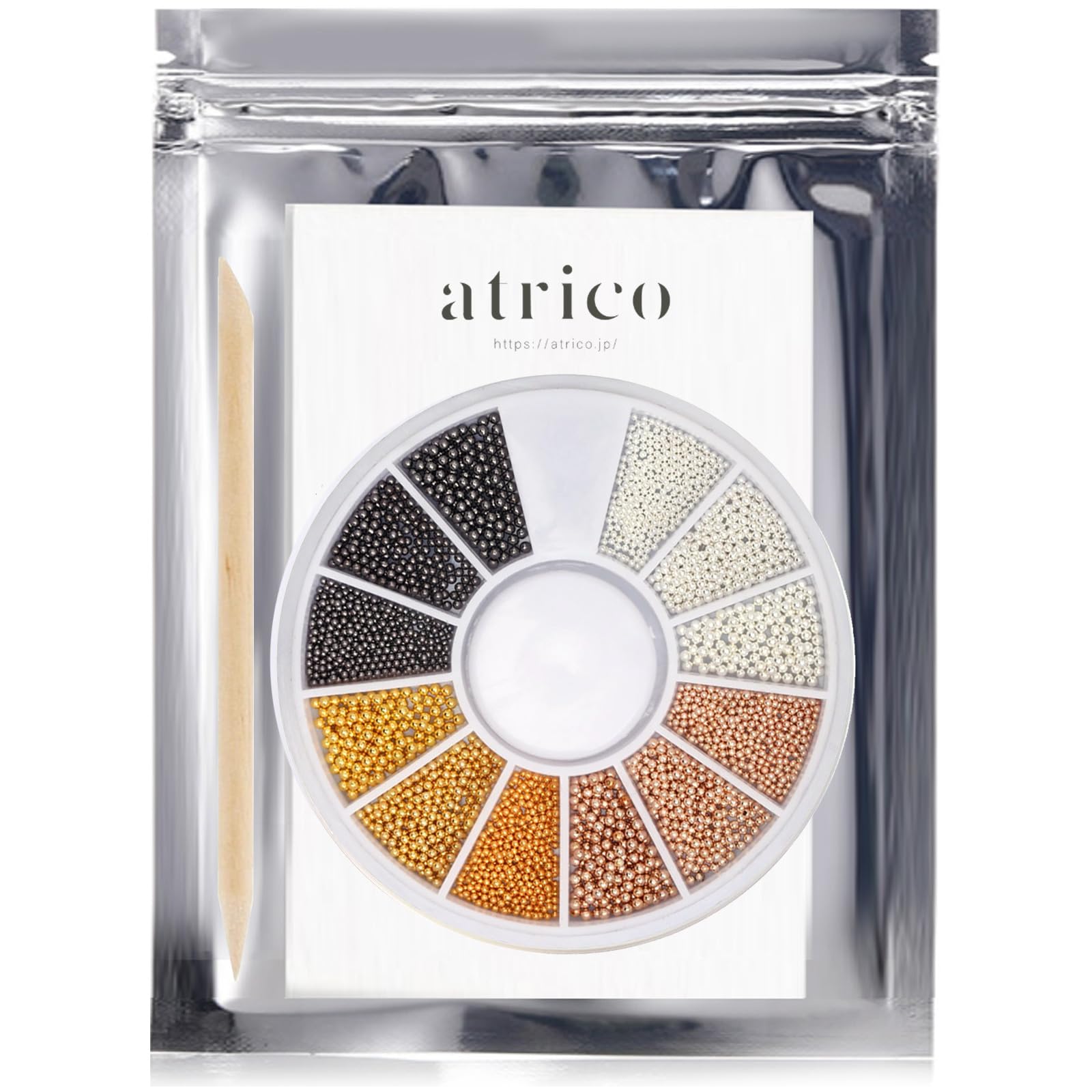 【送料無料】atrico(アトリコ)ブリオン 色:ゴールド&シルバー&ピンクゴールド&メタルブラック 1.、サイズ:1.2mm、1.0mm、0.8mm