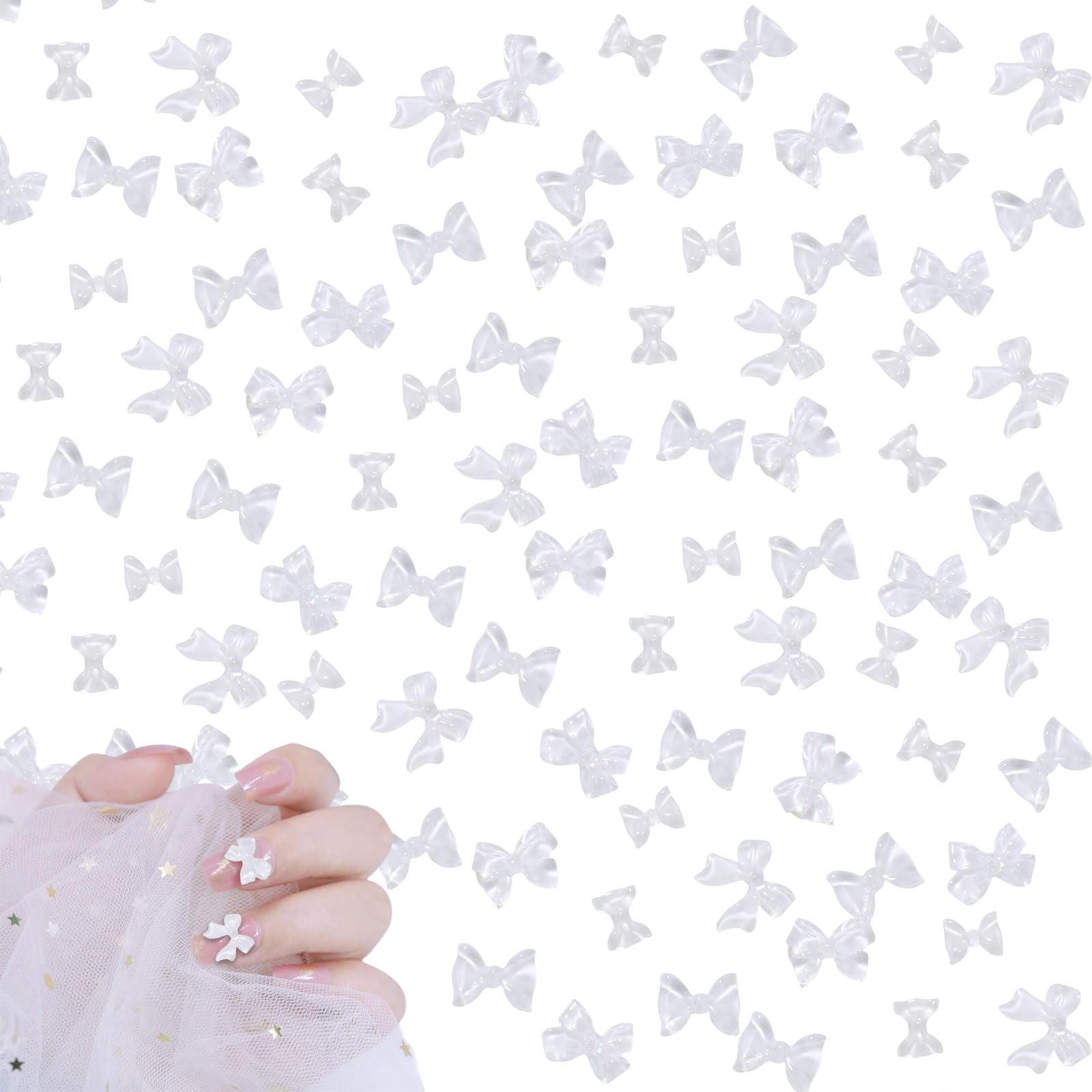 【送料無料】ネイルパーツ リボン 200個セット 3D 立体 大きめ 黒 白 リボン ネイルパーツ 可愛い 蝶結び ネイルアート デコパーツ ネイル リボン パ...
