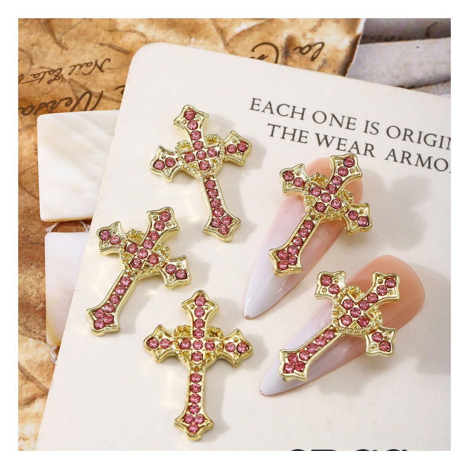 【送料無料】MiHarutsu ネイルパーツ十字架 デカパーツ 大き目 ネイルパーツ じゅうじか セット ジェルネイルパーツ 十字架 パンク メタルパーツ 5個...