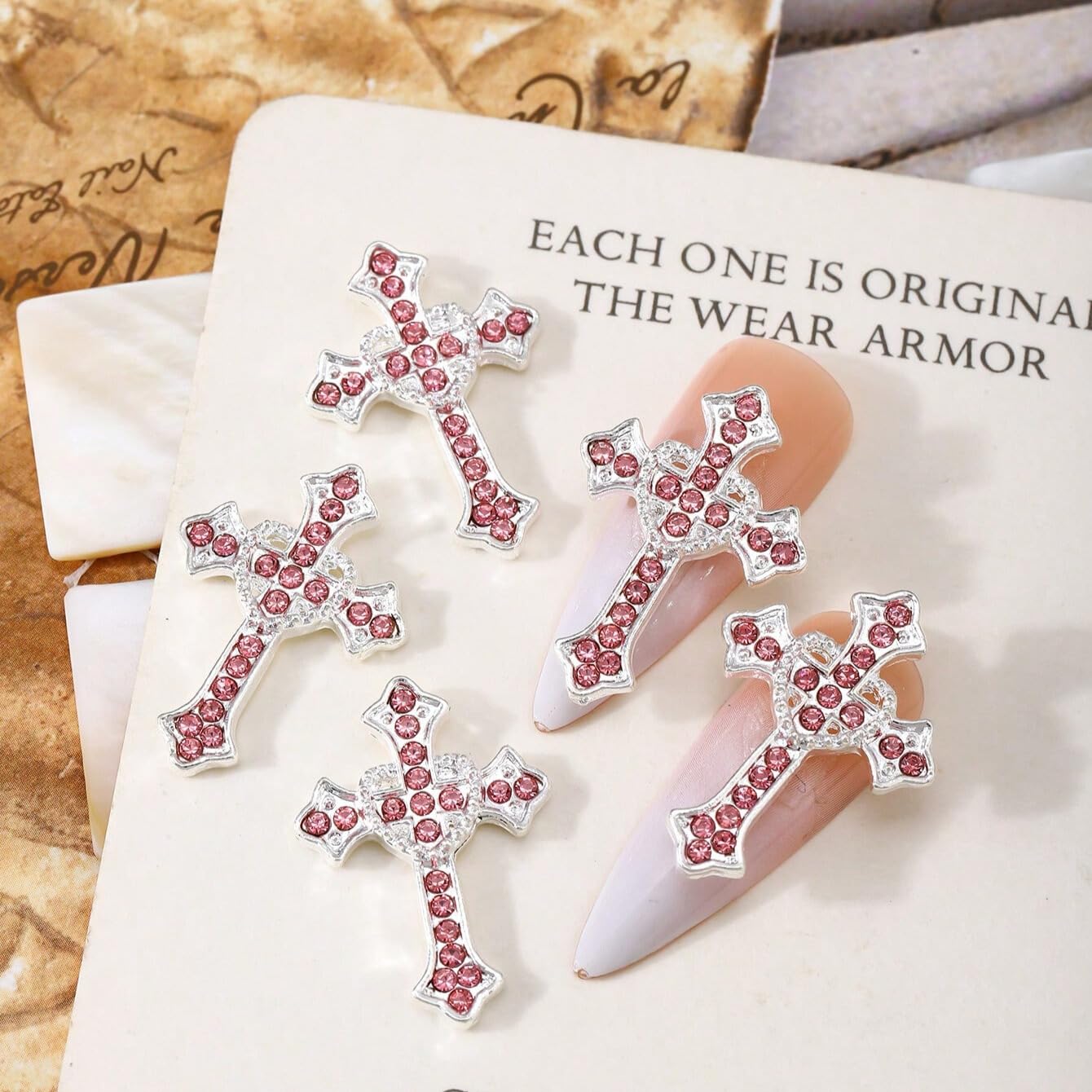 【送料無料】MiHarutsu ネイルパーツ十字架 デカパーツ 大き目 ネイルパーツ じゅうじか セット ジェルネイルパーツ 十字架 パンク メタルパーツ 5個...