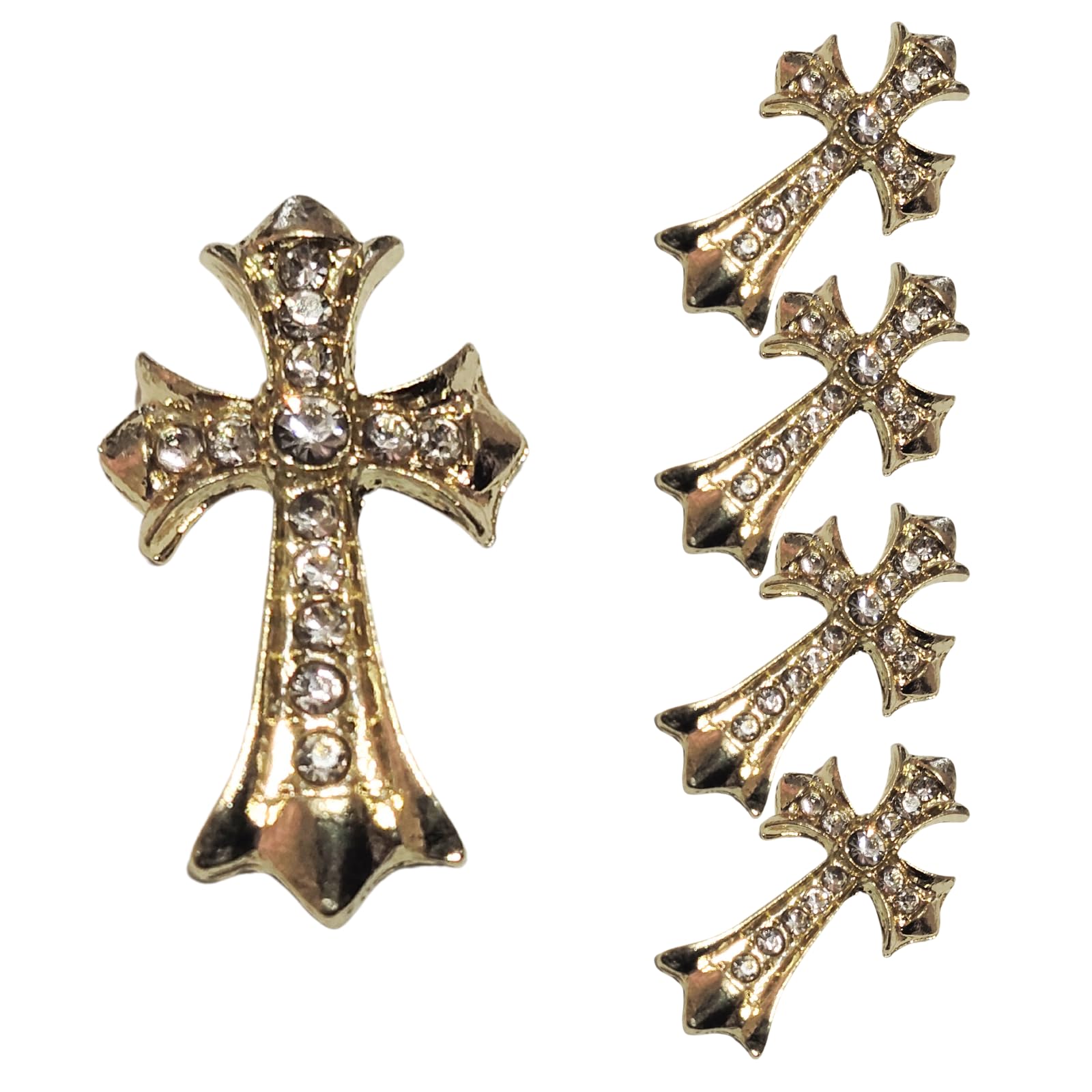 【送料無料】MiHarutsu ネイルパーツ十字架 デカパーツ 大き目 ネイルパーツ じゅうじか セット ジェルネイルパーツ 十字架 パンク メタルパーツ 5個...