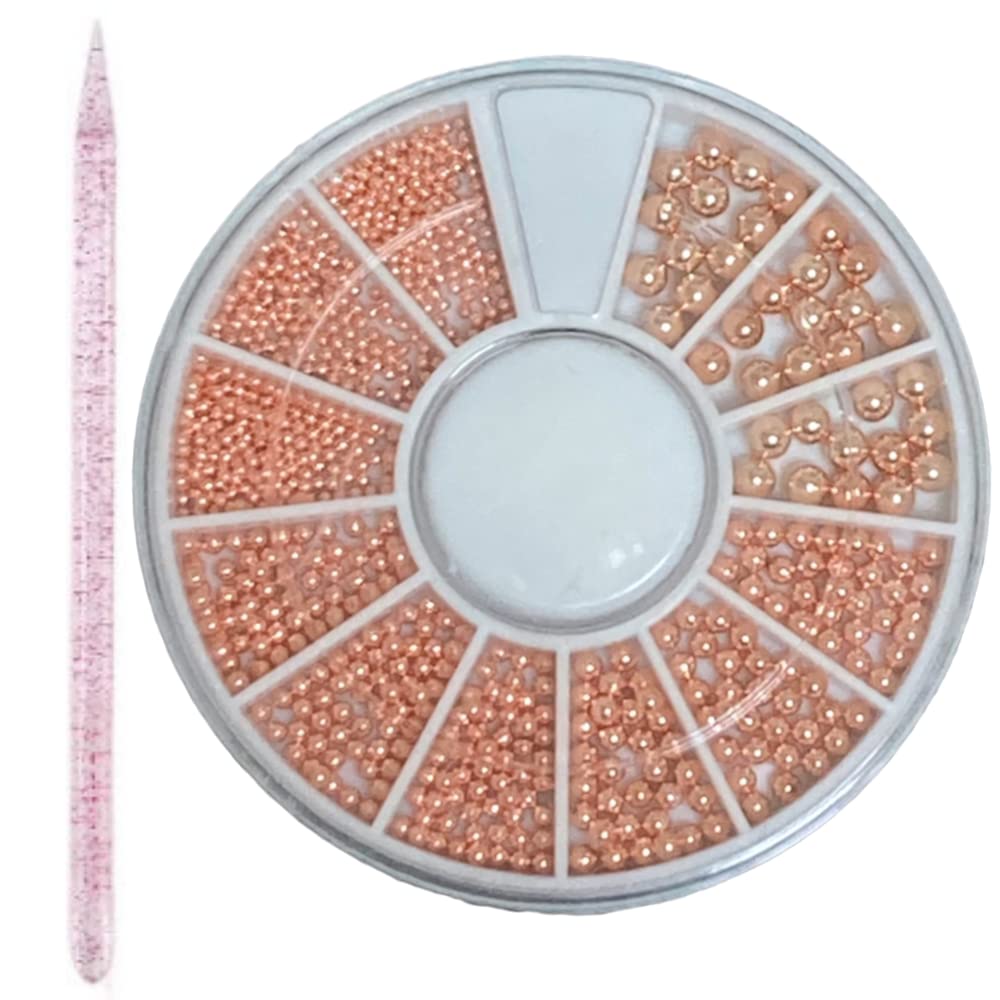 【送料無料】ネイルアート用 ブリオン 高級ステンレスブリオン&ステンレスボール クリスタルスティック付き【Nail-riche/ネイルリシェ】 … 色:ピンクゴ...