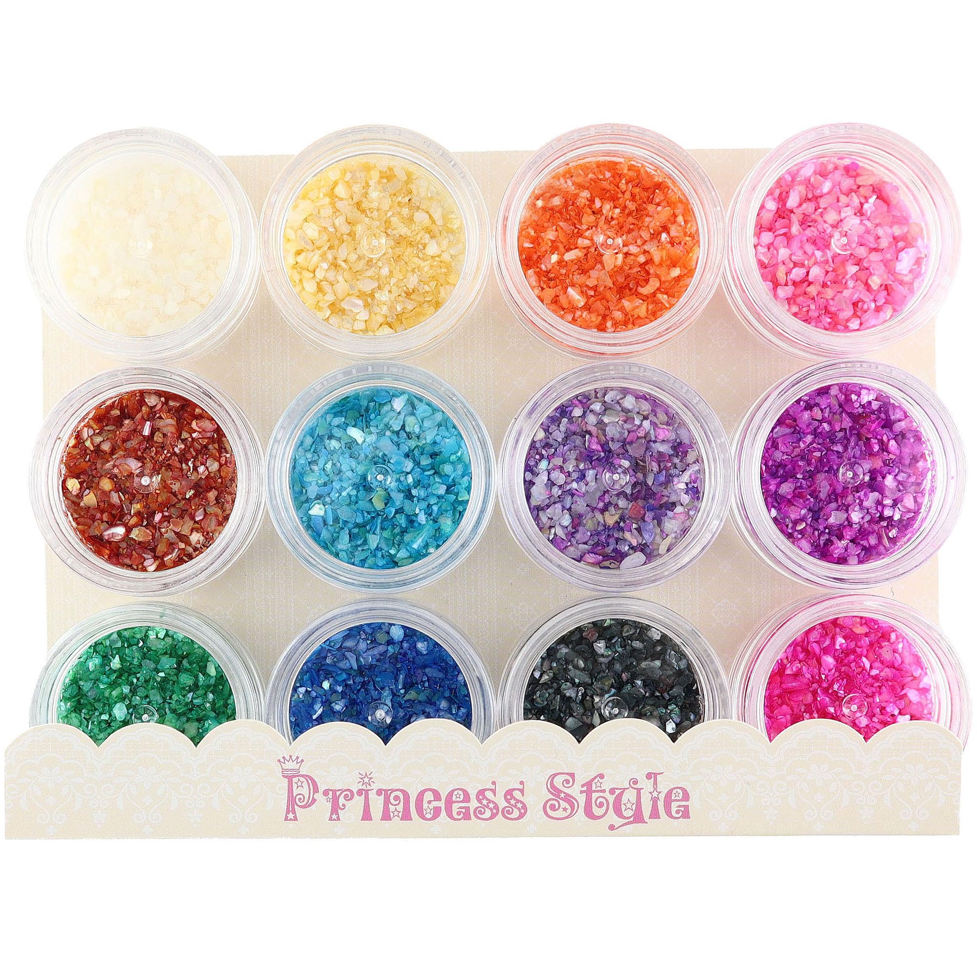 【送料無料】シェルパウダー 大きめケース(直径3cm)入り 12色セット 色:従来パッケージ、サイズ:12個 (x 1)