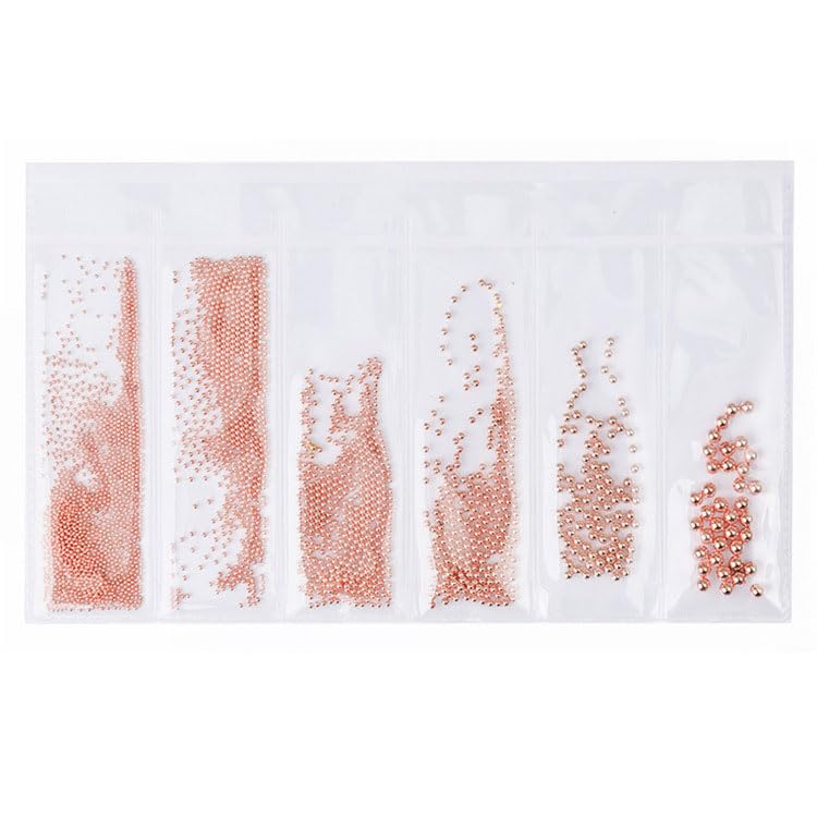 【送料無料】メタルブリオン ジェルネイル ネイル パーツ ブリオン 0.8mm〜3mmセット 色：ピンクゴールド