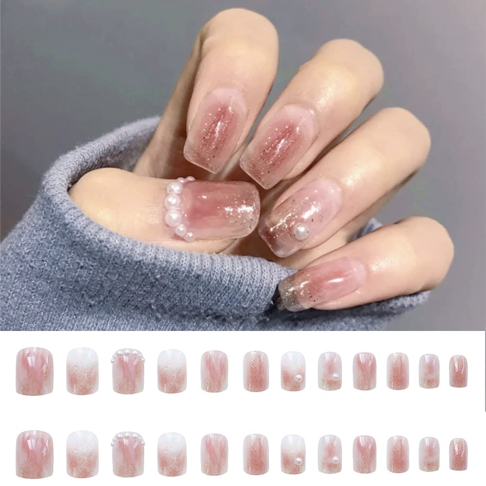【送料無料】Turkalla ネイルチップ 手用 24枚入 12別サイズ 3D立体感 貼るだけ簡単 繰り返し使える つけ爪 偽爪 ジェルネイル ネイルシール 手 ネイルアート ネイルパーツ お洒落 人気デザイン 初心者 成人式 結婚式 披露宴 色：F