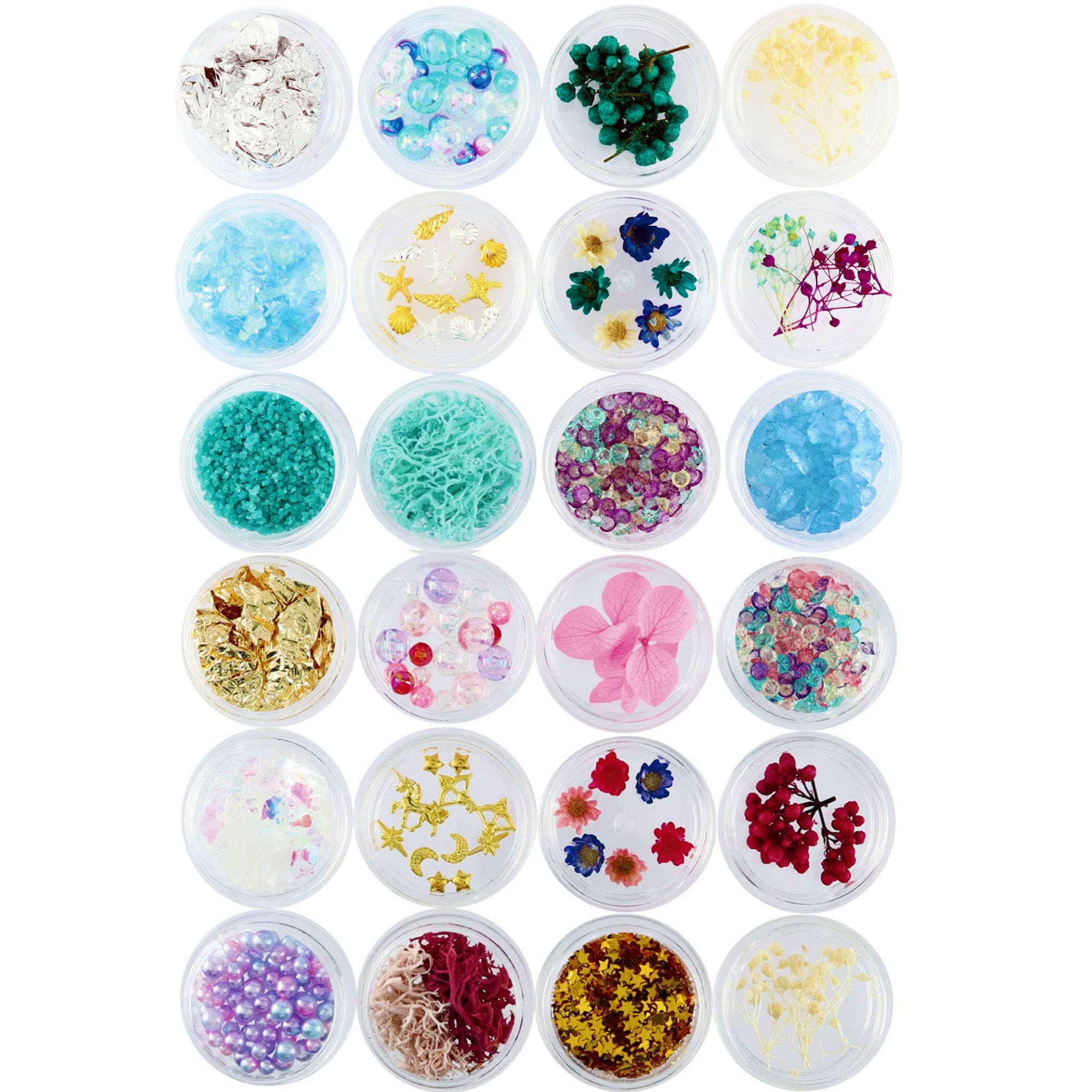 【送料無料】Princess-style ハーバリウムボールペン 花材 材料 レジン 封入パーツ 色：ブルー、ピンク