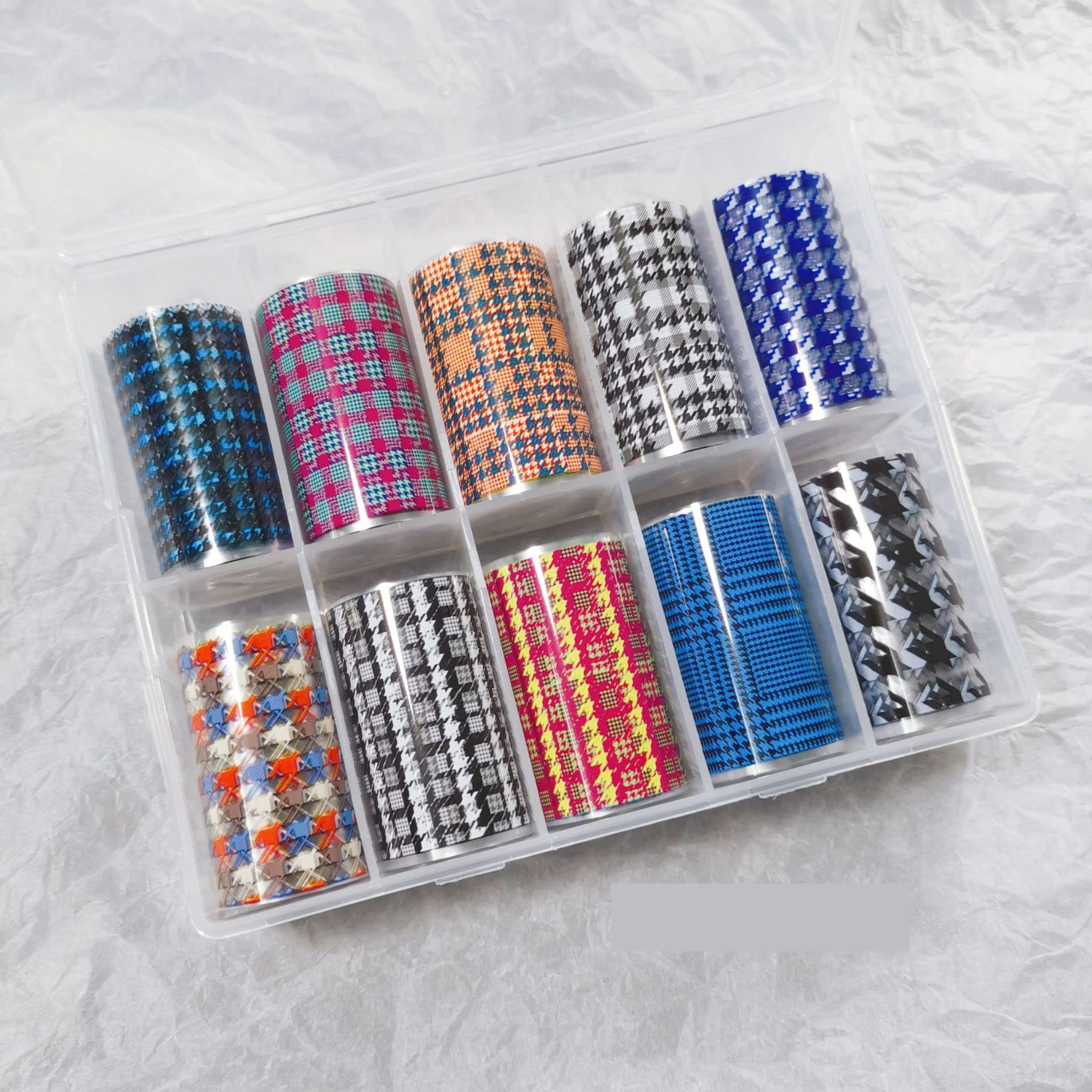 【送料無料】10種セット 千鳥格子星空ネイルホイル 転写ホイルシート アルミホイールジェルネイル ネイ..