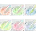 【送料無料】6色セット 透明性 オーロラ ネオンパウダー クリア ミラーパウダー ネイルパーツ ミラーネイル ジェルネイル 0.3g入り 色:混合カラー、サイズ...