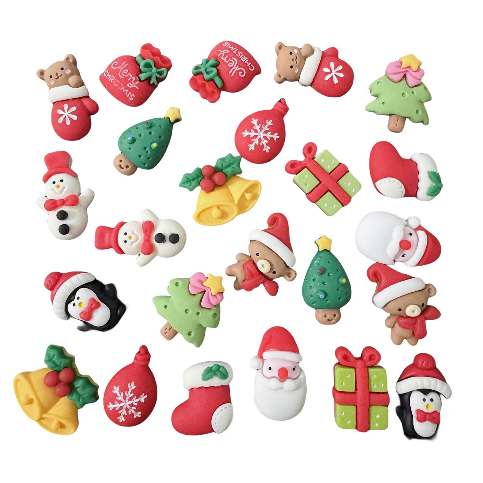【送料無料】クリスマス 樹脂パーツ 可愛い サンタクロース 雪だるま クリスマスツリー ベル 靴下 くま..