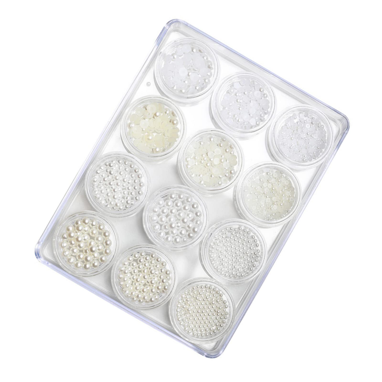 【送料無料】Yuzhiye 半円パール 球体パール 12種類セット ネイルパーツ パール 2mm 3mm 4mm ネイルアート ネイルデザイン レジン デコレー...