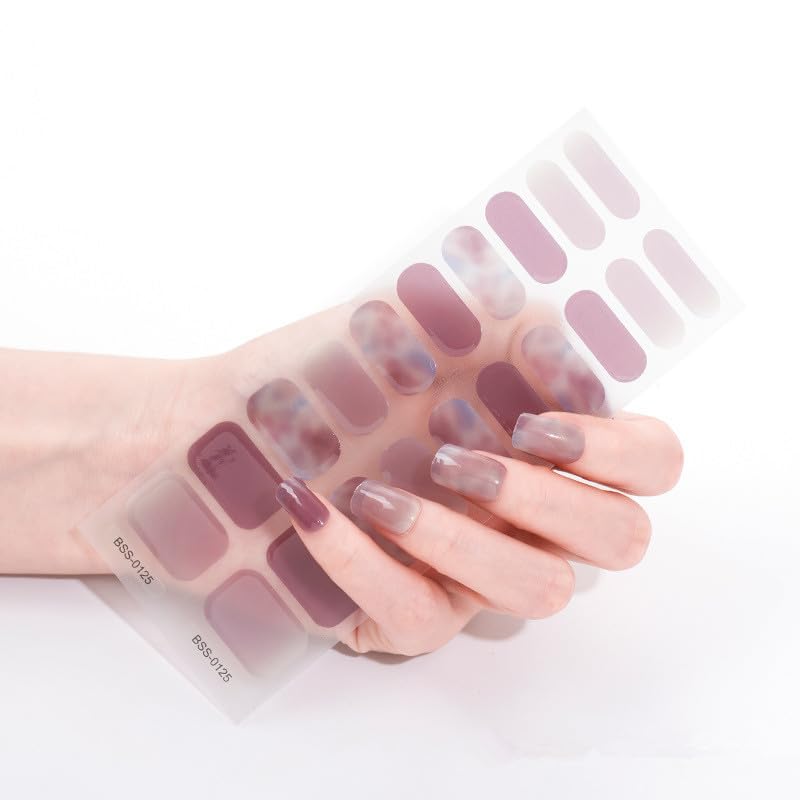 【送料無料】20枚薄型ジェルネイルシール半硬化タイプ ネイルシール 硬化タイプ ジェルネイルシール手用 ネイルシール ジェルネイル 貼るだけ 長持ち ジェルネイルシール 硬化ネイル ジェルネイル人気デザイン 簡単貼るだけ マニキュア シール ツール付き 色：05