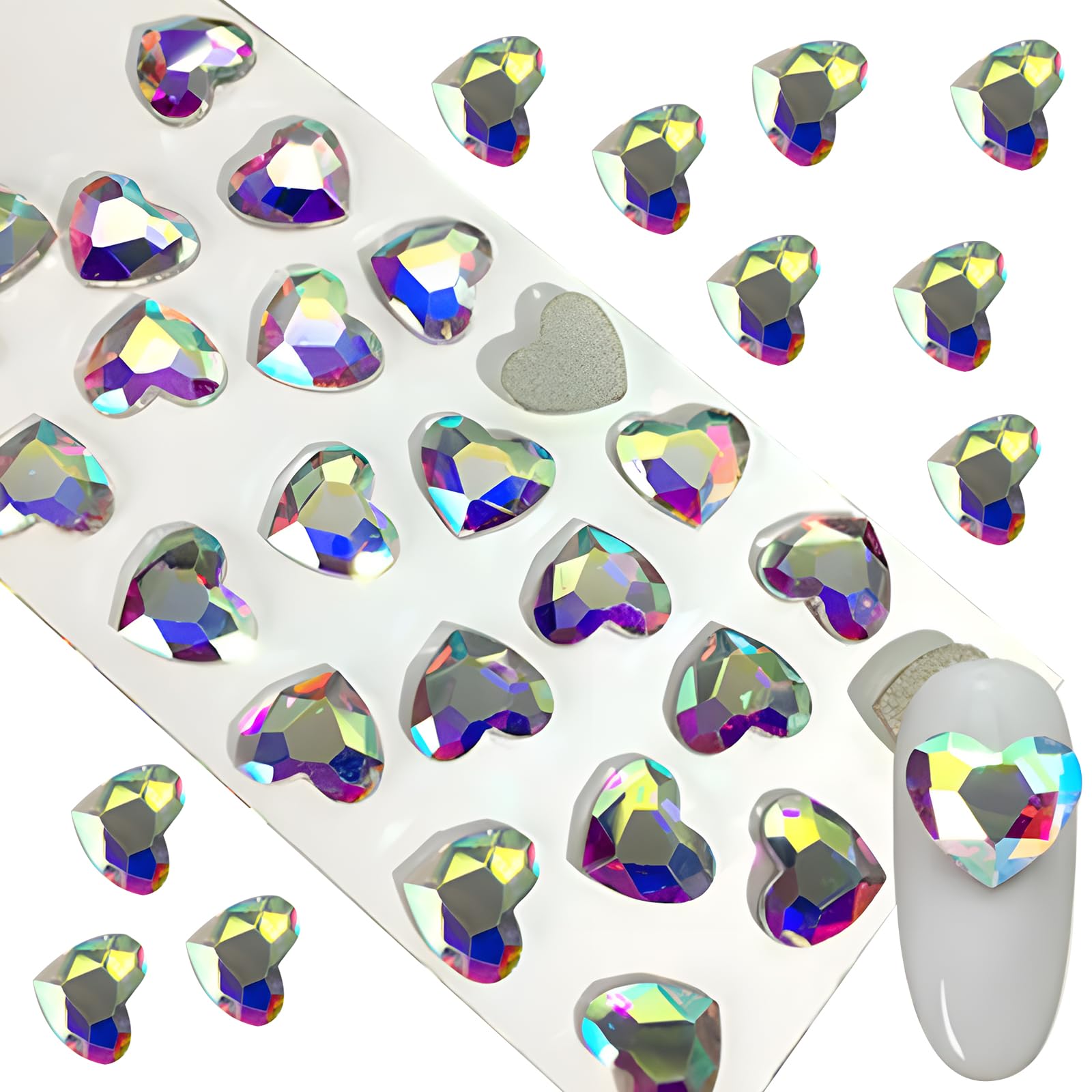 【送料無料】Doyime ラインストーン ハート AB色（100個）ネイルアート ネイル クリスタル ネイルパー..