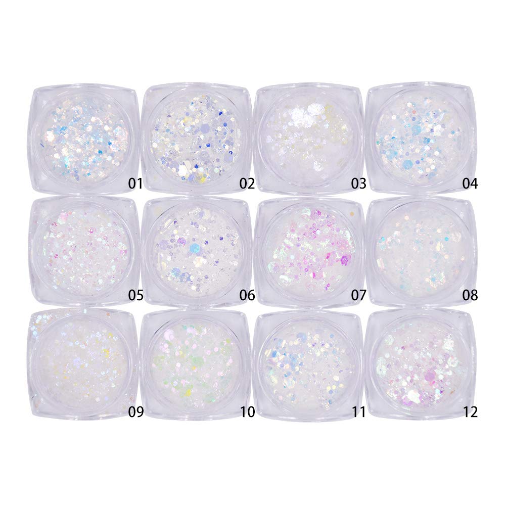 【送料無料】Mygitter ネイルグリッターホログラフィックチャンキーフレーク極薄の虹色の魅力的なスパ..