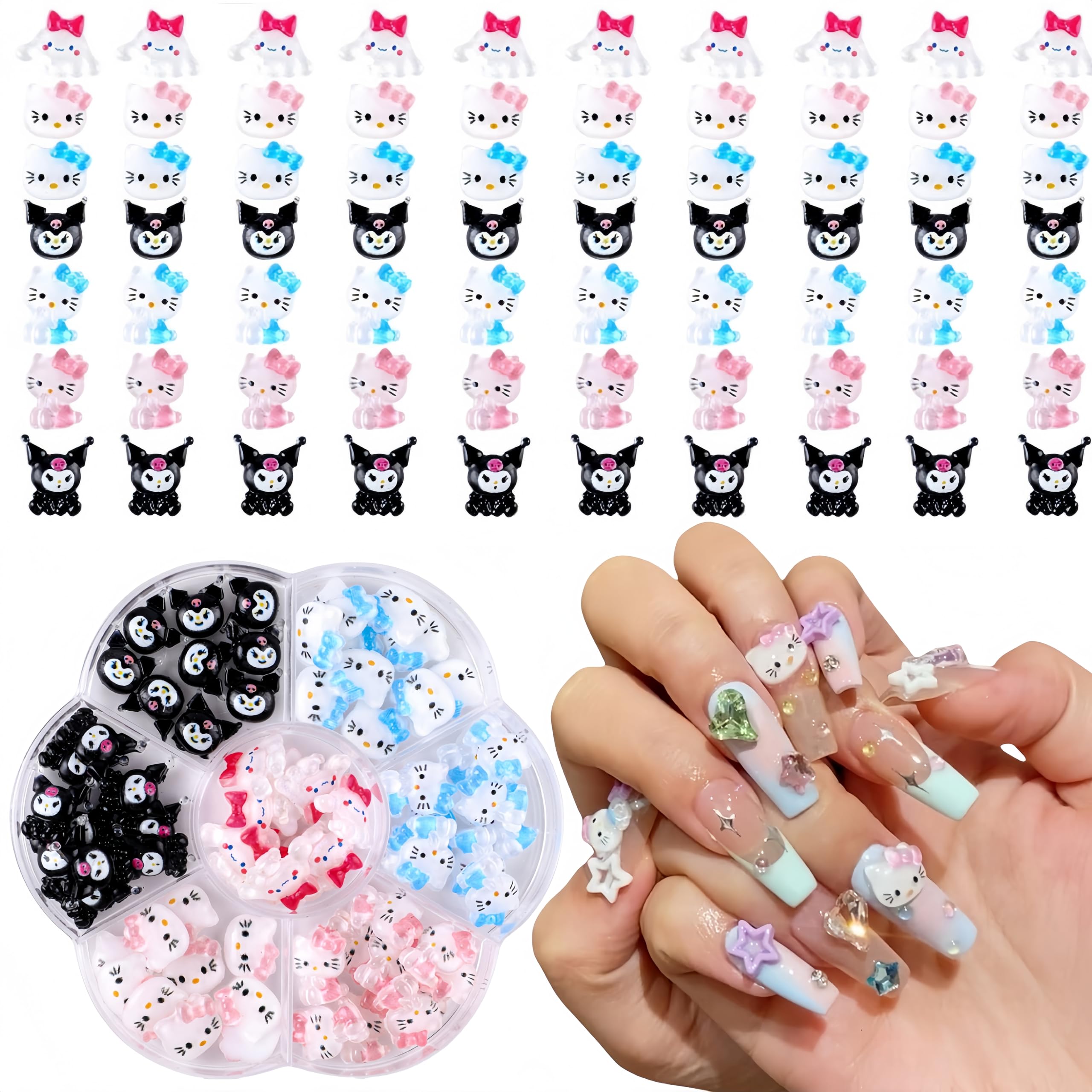 【送料無料】Gulenvailo 約70個 かわいいネイルアートチャーム デコパーツ ネイルパーツ スライム ネイ..
