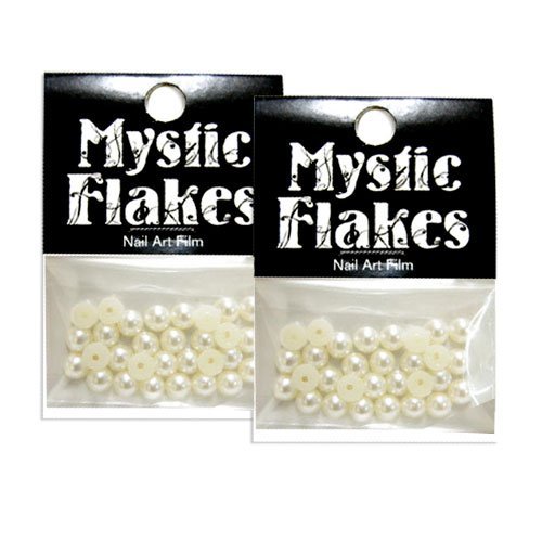 【送料無料】ミスティックフレース ネイル用ストーン パールストーン オフホワイト 5mm /30P 2個セット 色:オフホワイト、サイズ:5mm×2個
