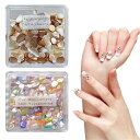 【送料無料】ZHEJIA ネイル貝殻風 (2色セット) 貝殻 ネイルパーツ シェルフレーク 3D立体 シェルパーツ ネイル レジン 封入 DIY デコ素材 色:...