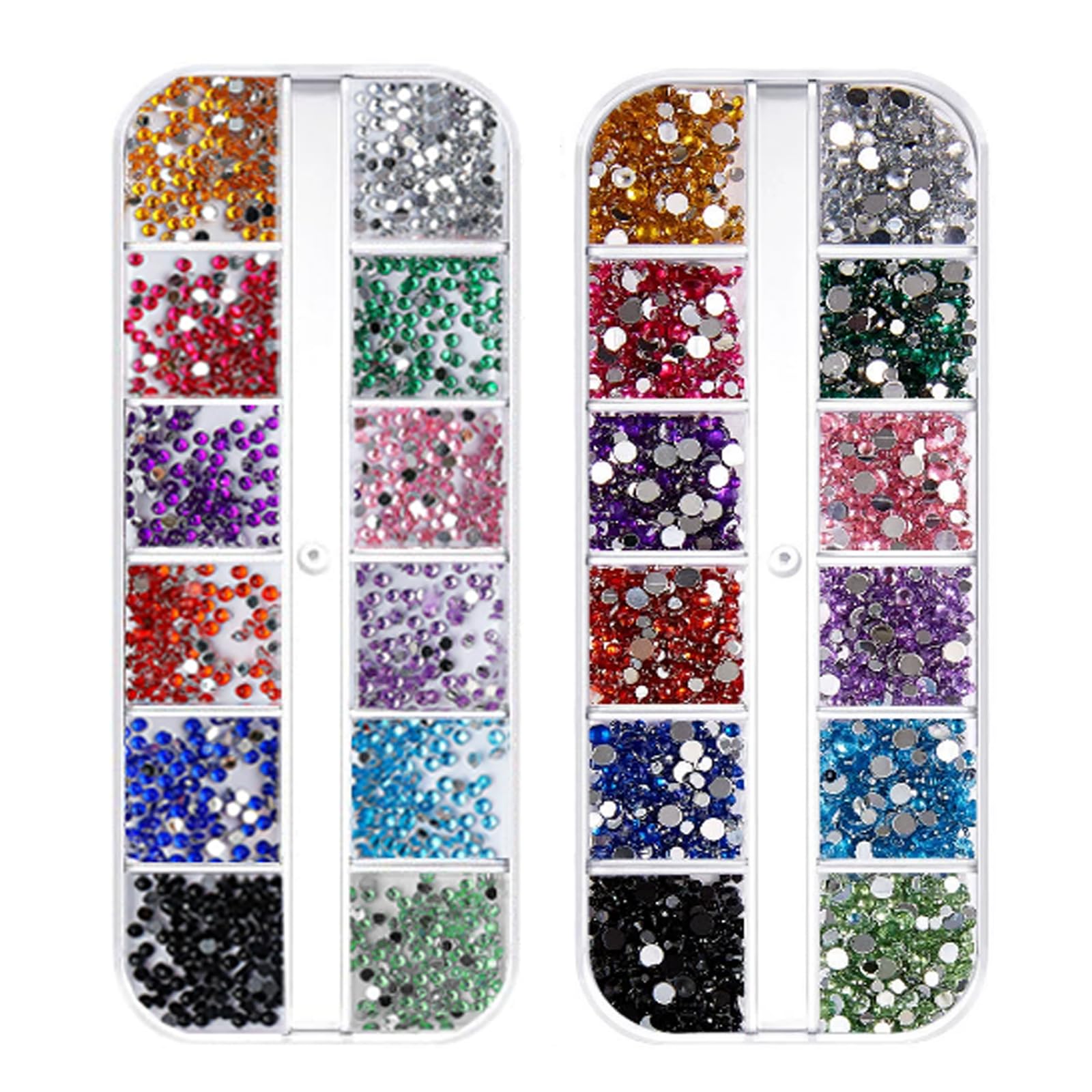 【送料無料】pilviz ケース入り 2個セット デコ パーツ ネイル デコレーションパーツ 装飾 素材 ハンドメイド 色:12色カラーミックス