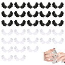 【送料無料】LKCCTK ネイルパーツ 立体 天使の翼 小悪魔の翼 ネイルチャーム ブラック ホワイト 30ペア 可愛 い デコパーツ 色:ブラック、ホワイト