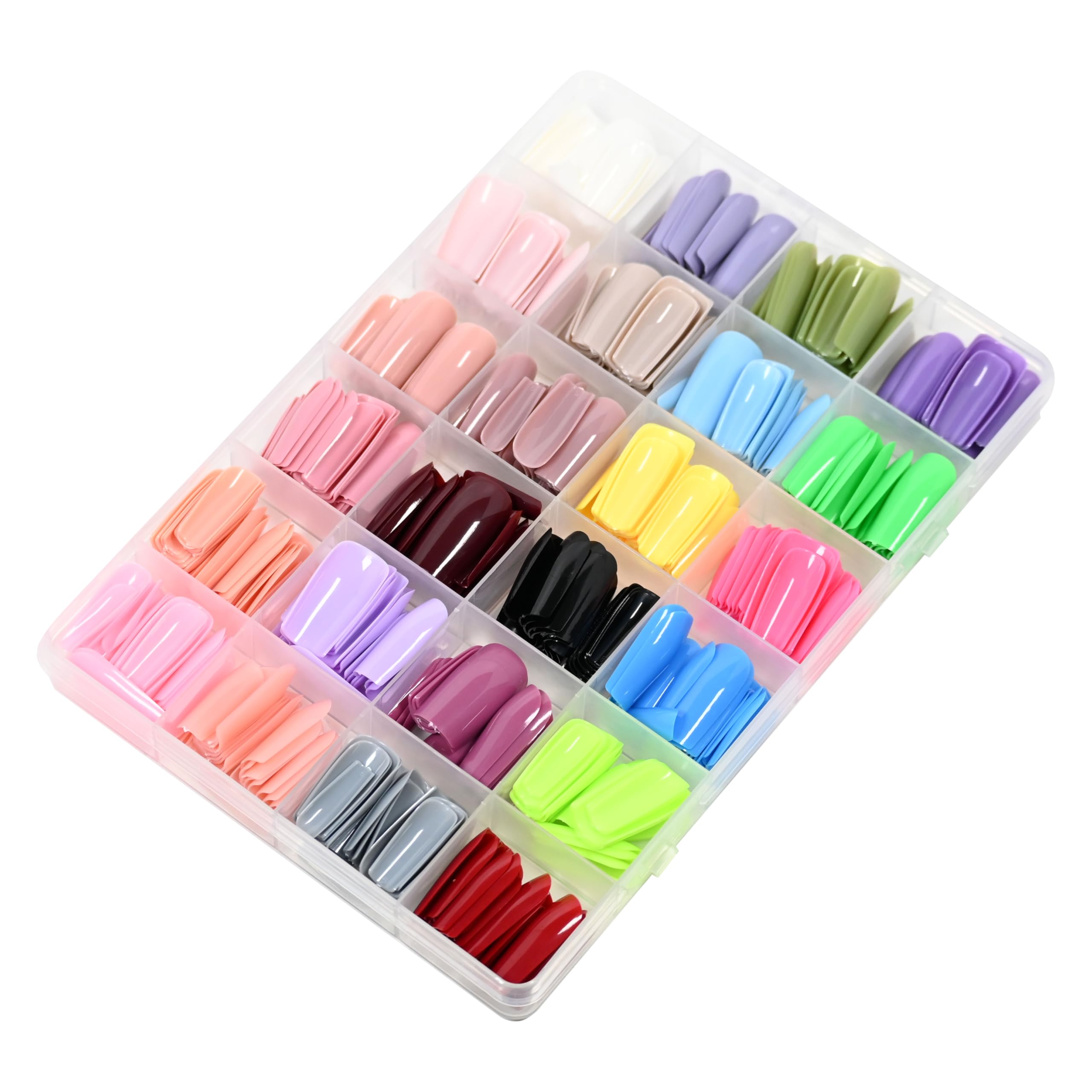 【送料無料】ネイルチップセット 大量 つけ爪 単色 卒業式 結婚式 パーティー 付け爪 ネイル用 24色セット 各色24枚入 色：02、サイズ..