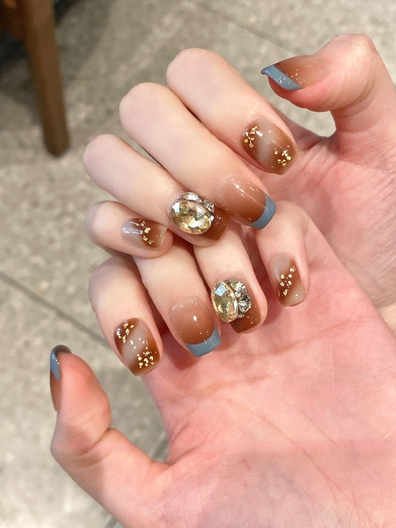 【送料無料】BIBII Nails手作り ネイルチップ 付け爪 3D爪 短め 花柄 春夏 韓国 人気 ネイルチップ シ..