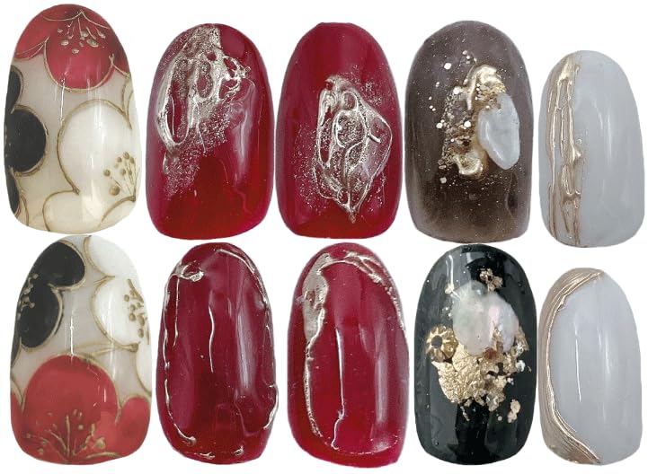 【送料無料】振り袖 赤 ネイルチップ 成人式 梅