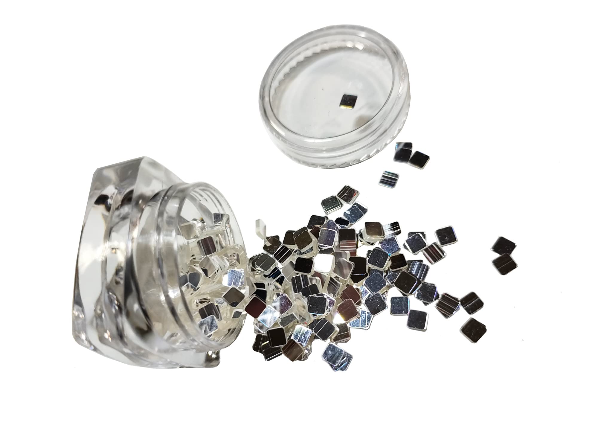 【送料無料】ネイル ホログラム ミラー ホロ スクエア オーロラ シルバー 鏡面 3ミリ 四角 正方形 色：..