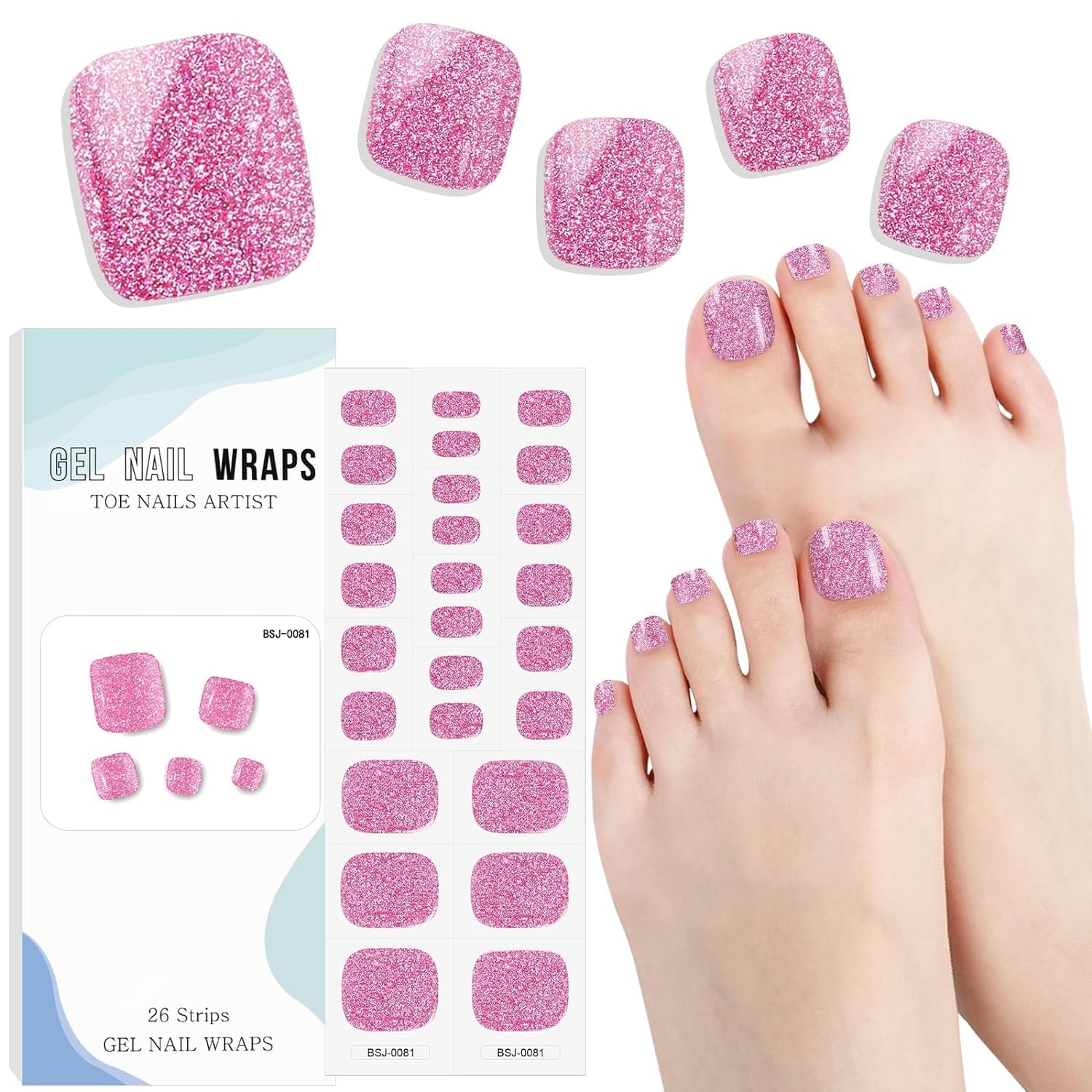 【送料無料】Kalolaryゲル足爪シール硬化ゲル爪条足指ゲル足指爪アートバッグ長効果足指ゲルマニキュア..