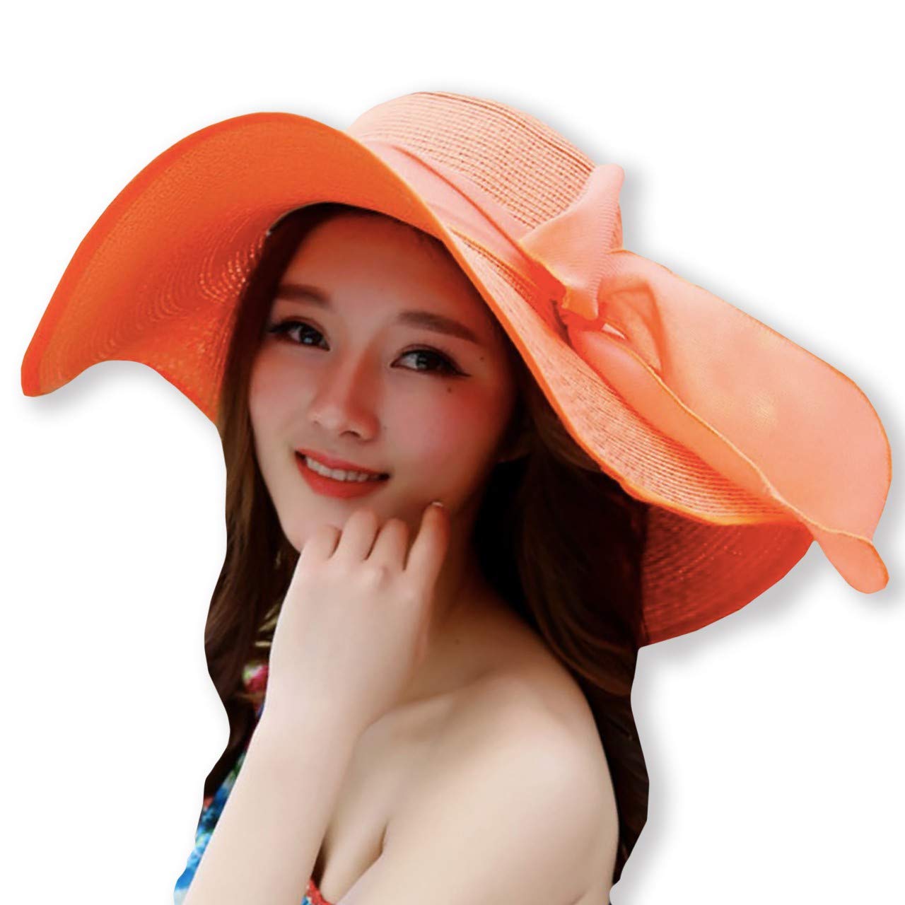 【送料無料】WHITE FANG(ホワイトファング) 麦わら 帽子 ハット セレブ 折りたたみ つば広 紫外線 UV ..