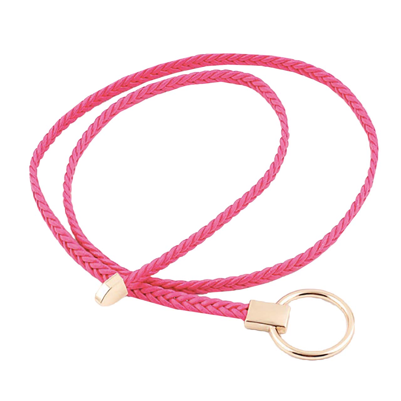 【送料無料】WHITE FANG(ホワイトファング) レザー リング ベルト 細 紐 ベルト 編み込み カジュアル レザー レディース BT217 色：11:ローズ、サイズ：サイズ