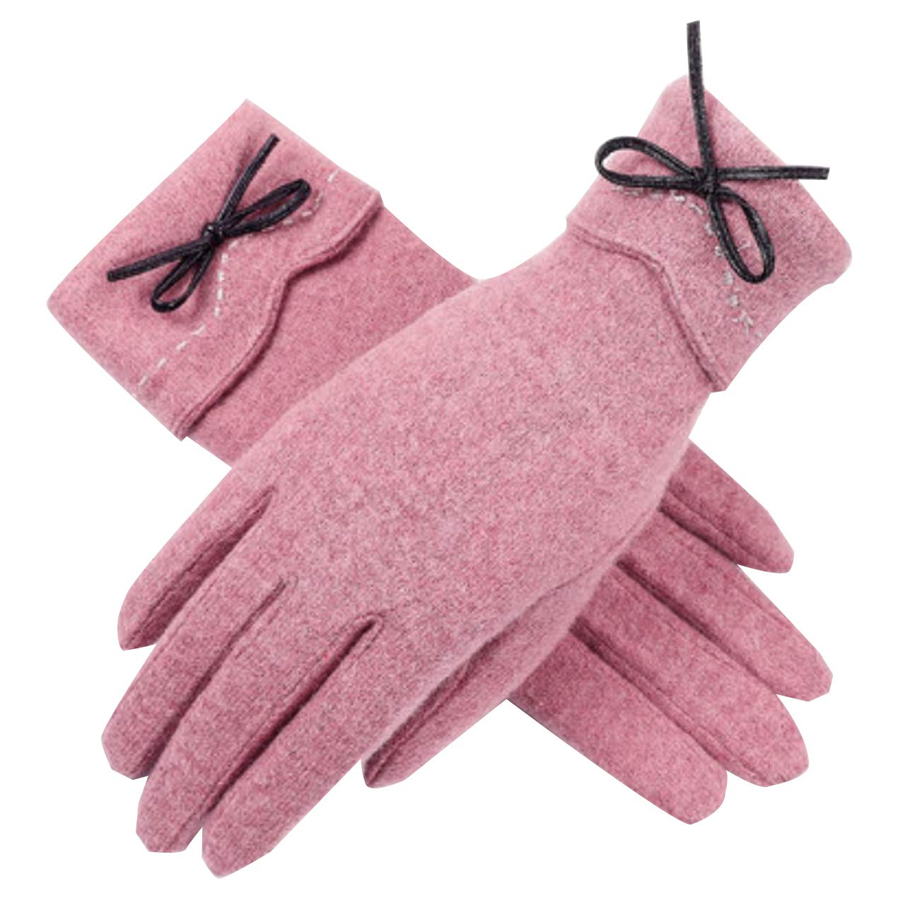【送料無料】WHITE FANG(ホワイトファング) 手袋 グローブ 秋冬 防寒 リボン おしゃれ かわいい スマホ 対応 裏起毛 レディース NT097 色：01:ピンク、サイズ：サイズ