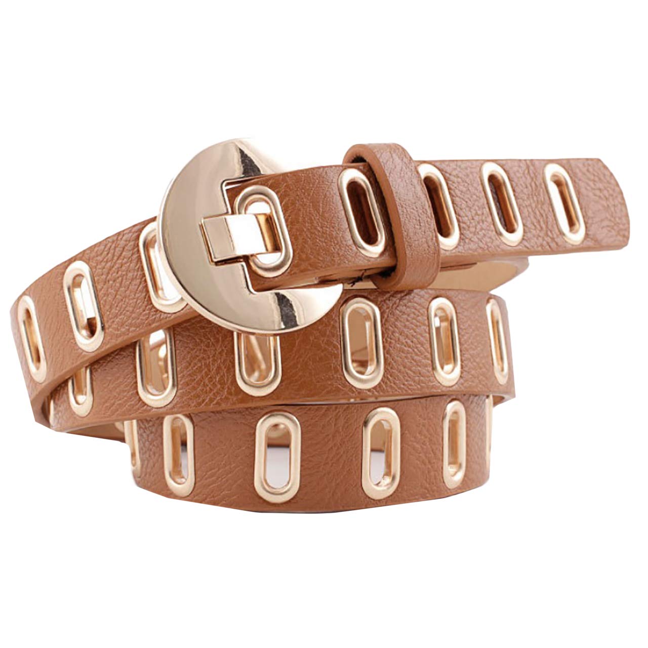 【送料無料】WHITE FANG(ホワイトファング) レザー ベルト おしゃれ ベルト カジュアル スーツ 皮 革 赤 黒 白 レディース BT103 色：03:キャメル、サイズ：サイズ