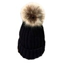 【送料無料】WHITE FANG(ホワイトファング) ニット帽 リブニット 帽子 ファー付 秋冬 防寒 かわいい おしゃれ レディース CA059 色:01:ブ...